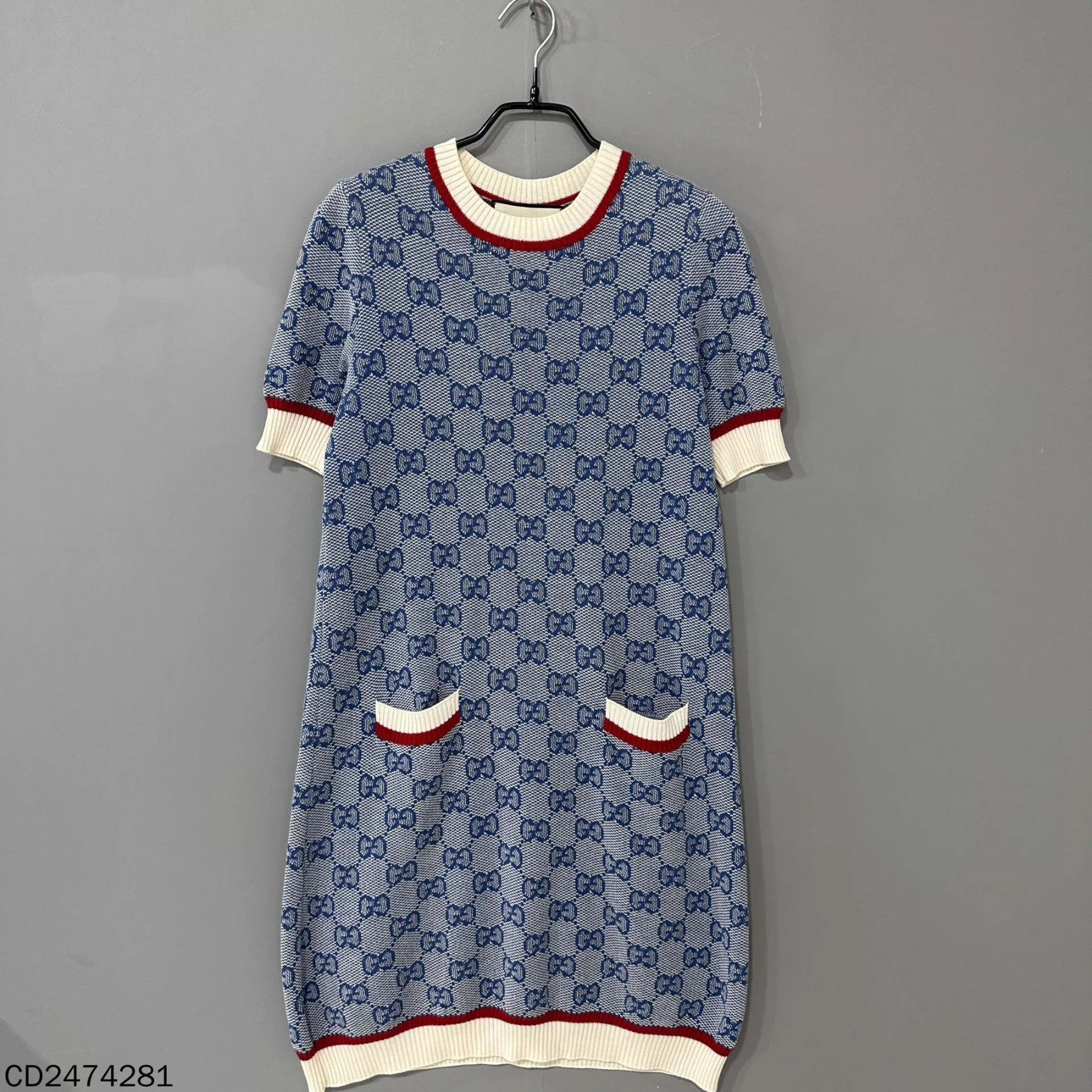Gucci GUCCI women's blue all-over jacquard dress XS Size XS / US 0-2 / IT 36-38 - 1 Thumbnail
