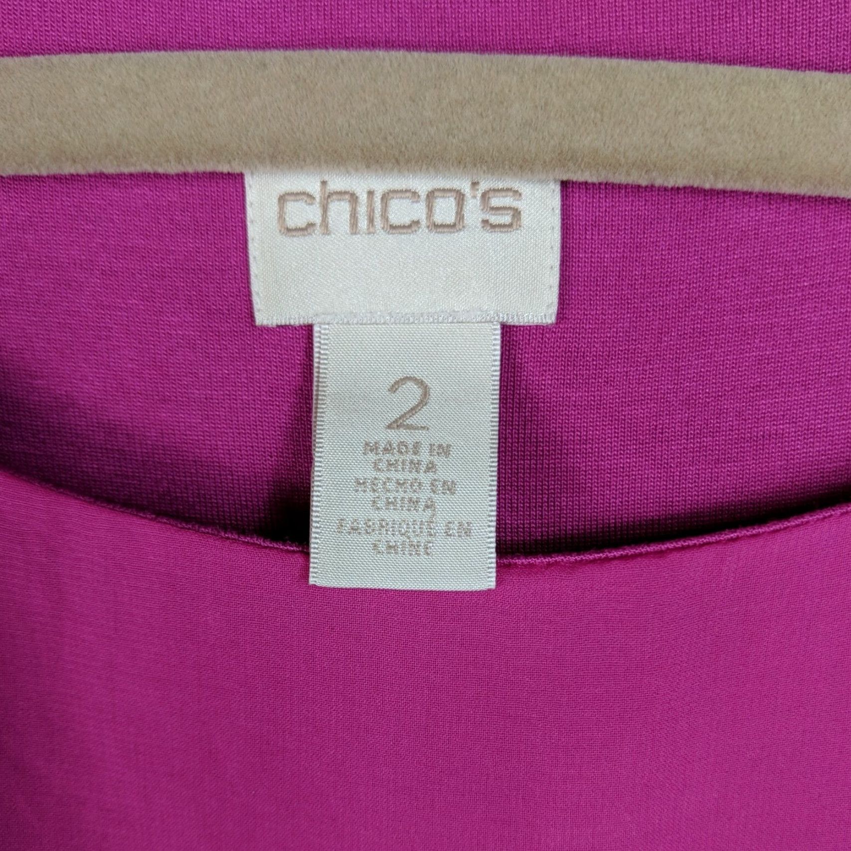 Vintage Chicos Womens Pink 3/4 Sleeve Lined Top Pullover VINTAGE? No Size XS / US 0-2 / IT 36-38 - 4 Thumbnail