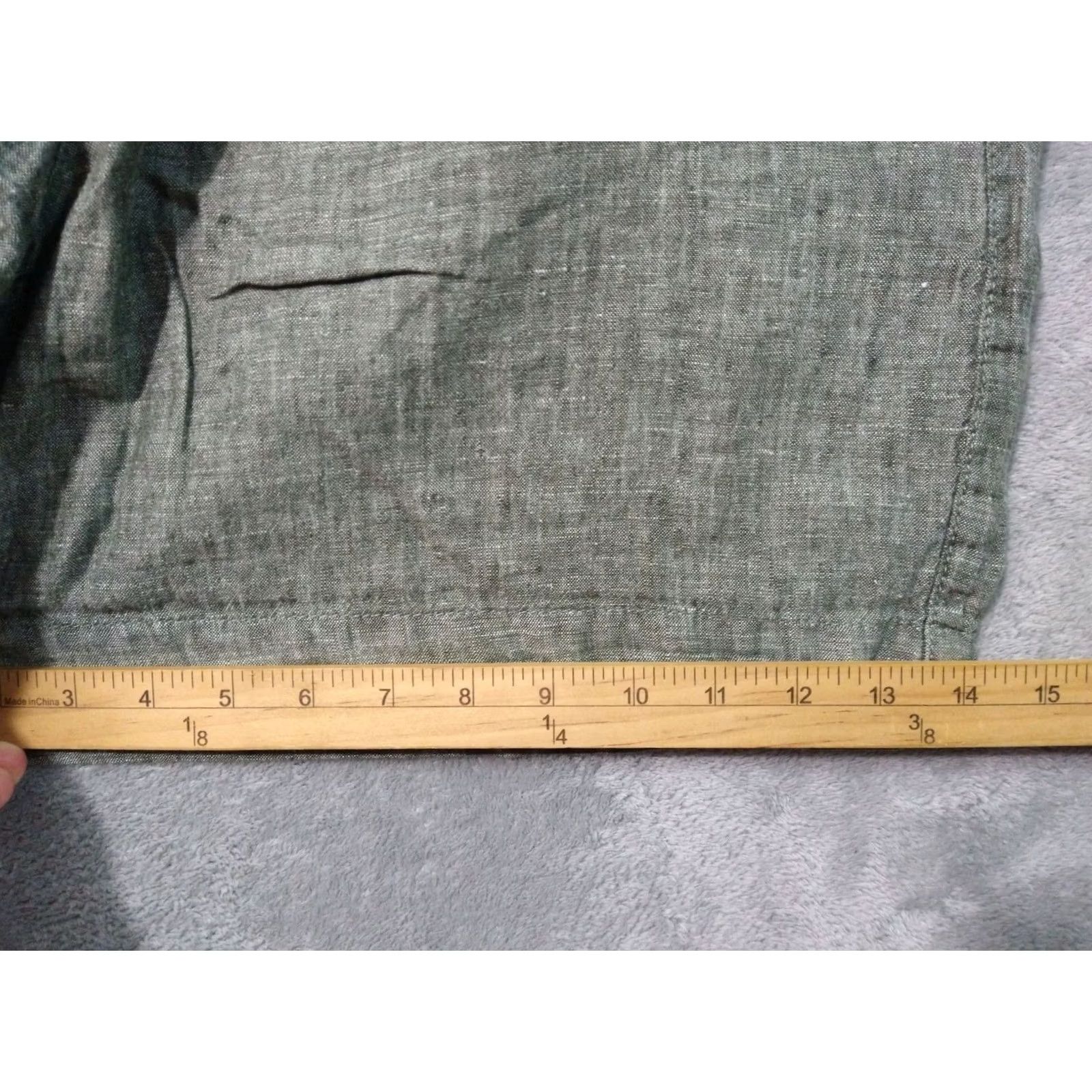 Athleta Athleta Shorts Womens 16 Green Voyager Linen High Rise Elastic Waist Beachy Size 38" / US 16 / IT 52 - 6 Thumbnail