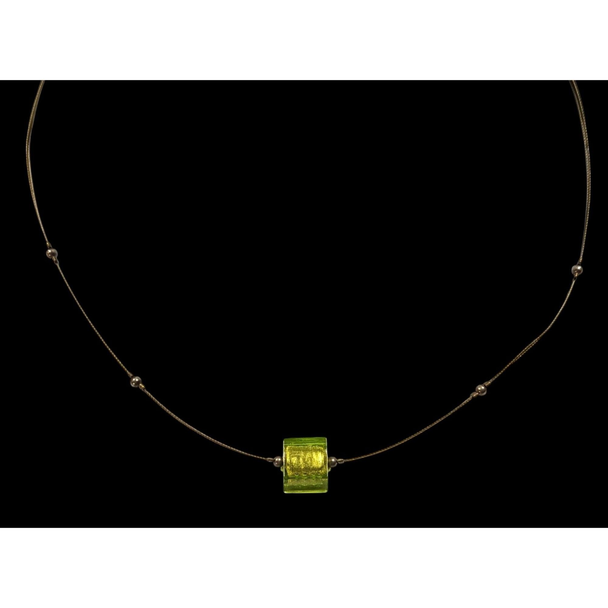 Other Handmade Minimalist Green Glass Cube Necklace Size ONE SIZE - 4 Thumbnail