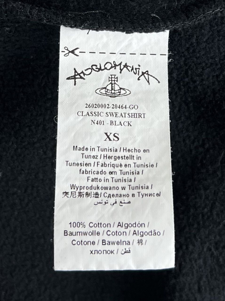 Vivienne Westwood VIVIENNE WESTWOOD Sweatshirt ANGLOMANIA Big Orb Logo Black Size US XS / EU 42 / 0 - 6 Thumbnail