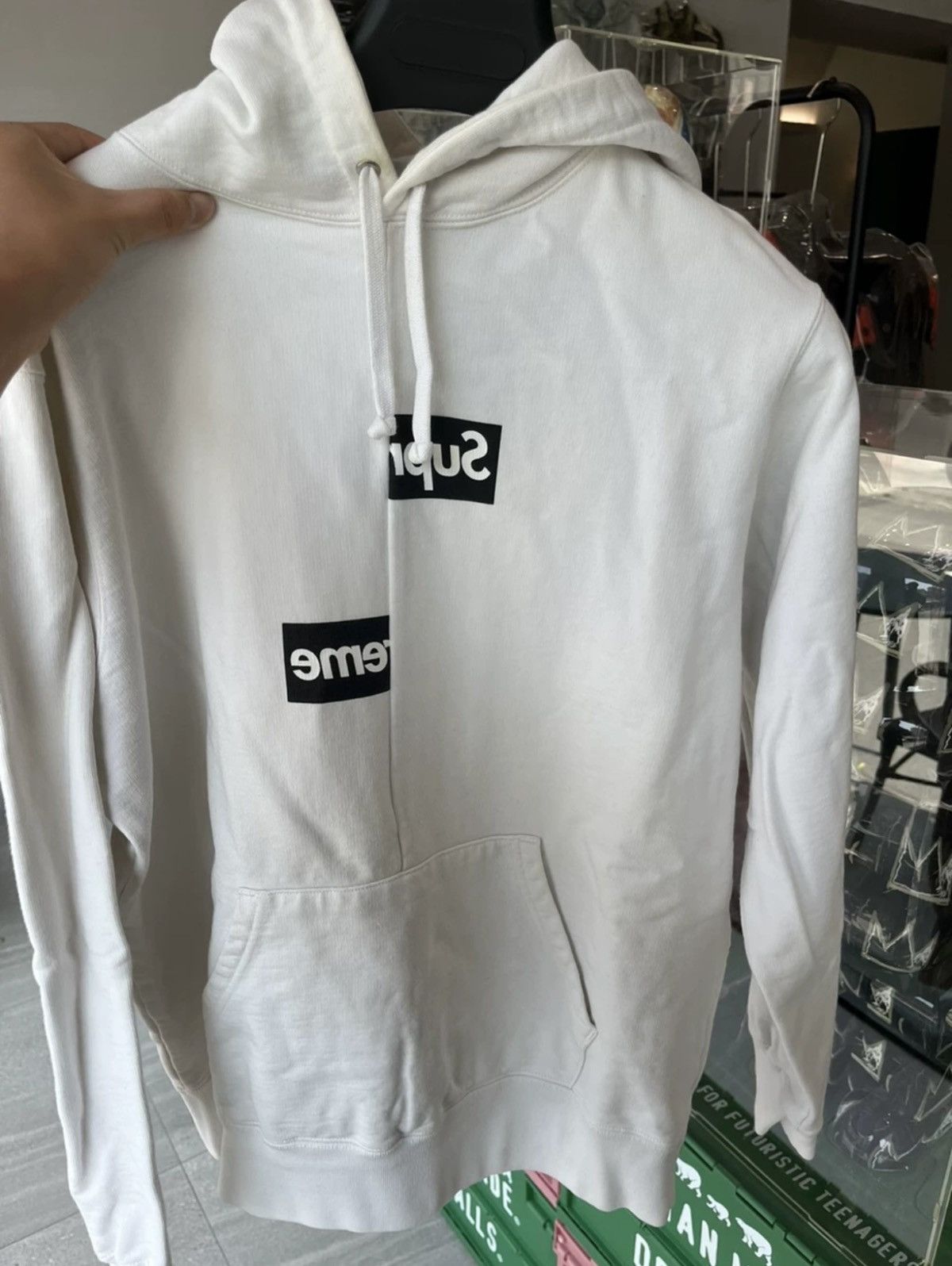 Supreme cdg split box logo hoodie sweatershirt