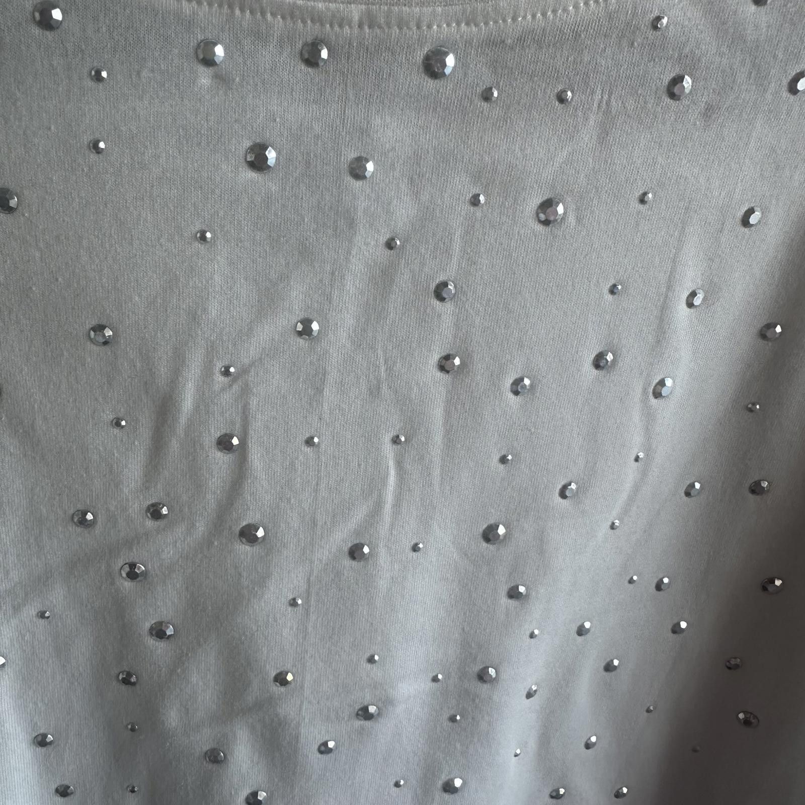 Designer Chic White Sparkle T-Shirt by mi ami Size L / US 10 / IT 46 - 2 Thumbnail