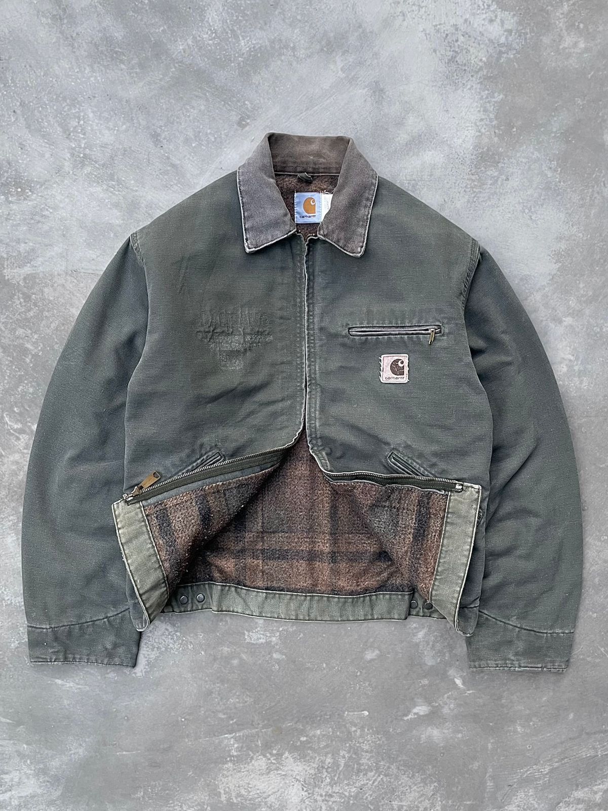 Carhartt Vintage Faded Army Green Carhartt Detroit Jacket J76-MOS🌵 Size US M / EU 48-50 / 2 - 2 Thumbnail
