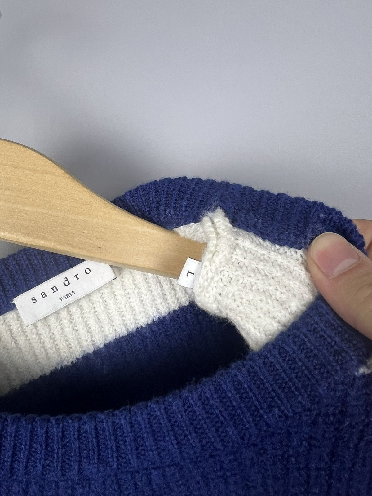 Designer × Sandro Sandro Johnny Wide Striped Crewneck Sweater Size L / US 10 / IT 46 - 4 Thumbnail