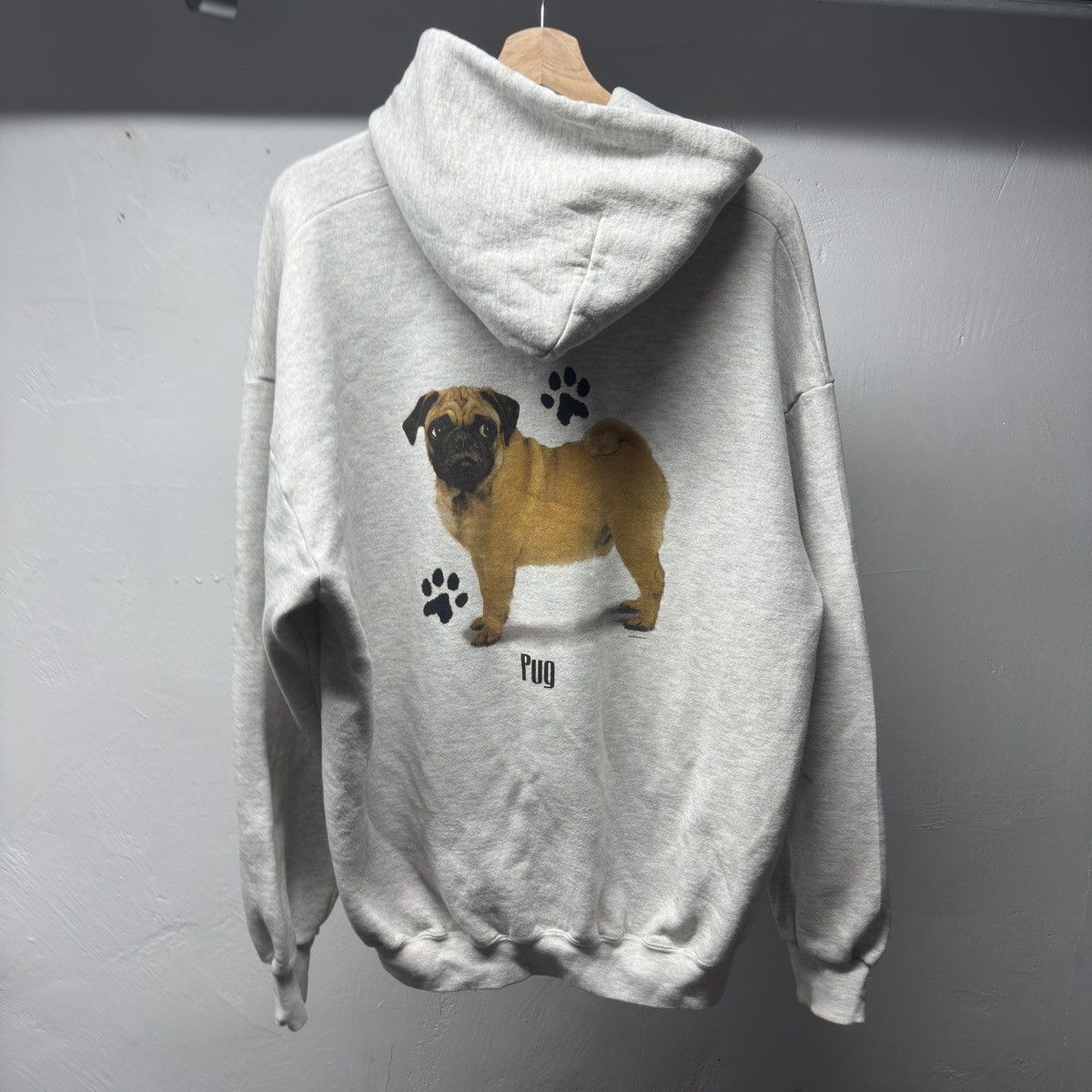 Vintage Thrashed Faded Distressed Pug Dog Zip Up Hoodie ERD Grunge Size US XL / EU 56 / 4 - 3 Thumbnail