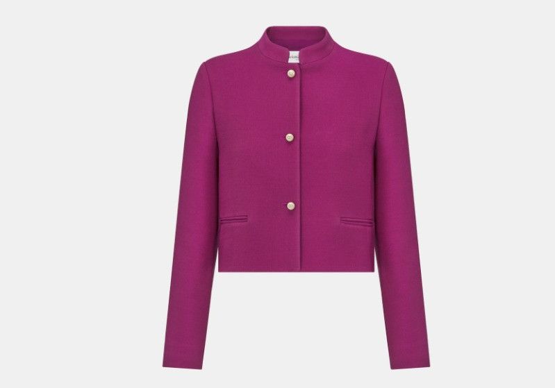 Dior o1w1db10325 414G60 Cropped Jacket in Mulberry Size M / US 6-8 / IT 42-44 - 1 Thumbnail