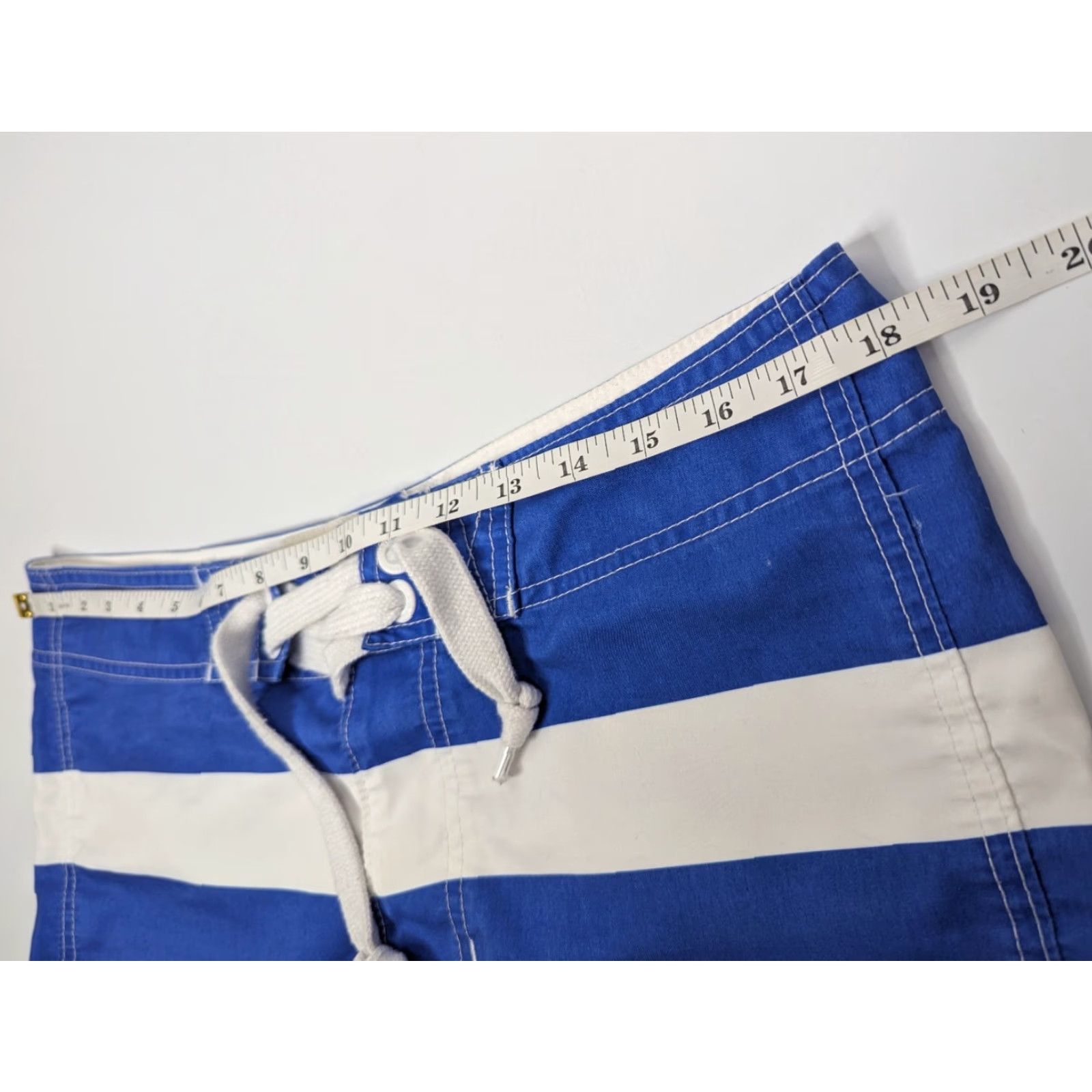 Abercrombie & Fitch Abercrombie & Fitch Swim Trunks Blue Tritone Striped Drawstring Size L Size ONE SIZE - 5 Thumbnail