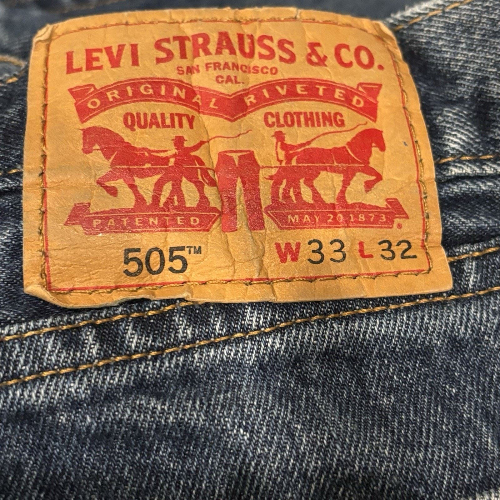 Levi's Levi’s 505 Jeans Medium Blue 33X30 (Tagged 33x32) Straight Size US 33 - 3 Thumbnail