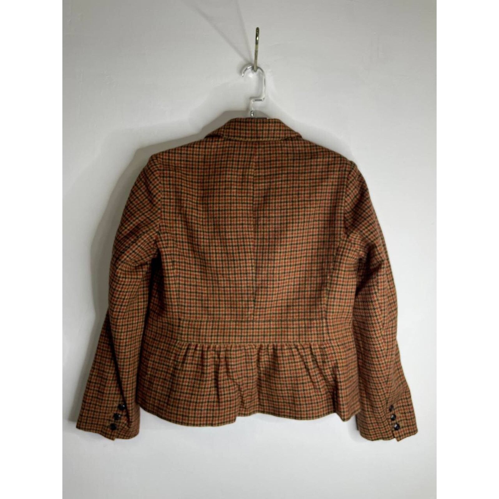 Vintage Vintage Talbots Women’s Blazer Jacket Brown Houndstooth Size M / US 6-8 / IT 42-44 - 5 Thumbnail