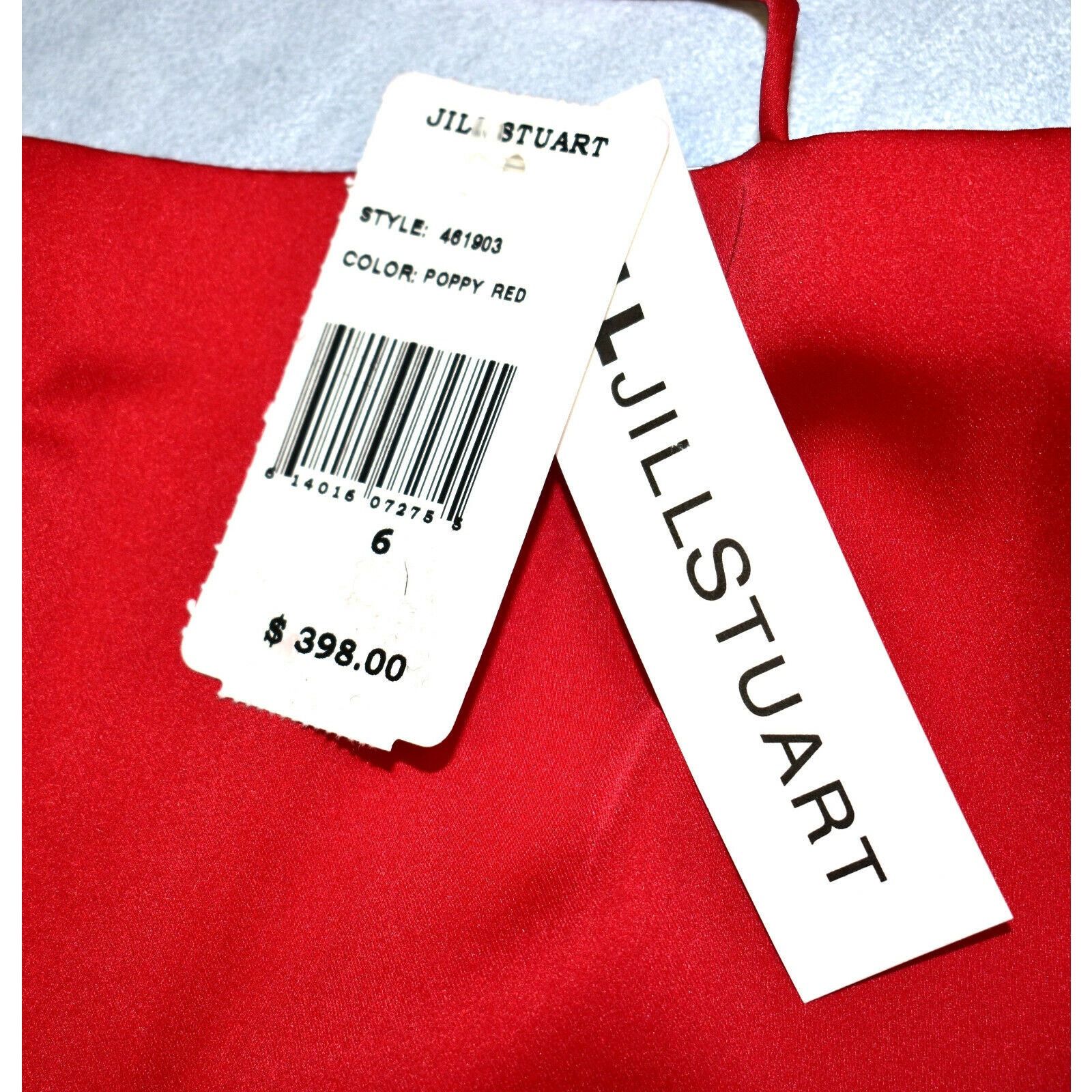 Jil Stuart E0 NWT JILL JILL STUART Red Crepe De Chine Gown Dress 6 $398 Size M / US 6-8 / IT 42-44 - 4 Thumbnail