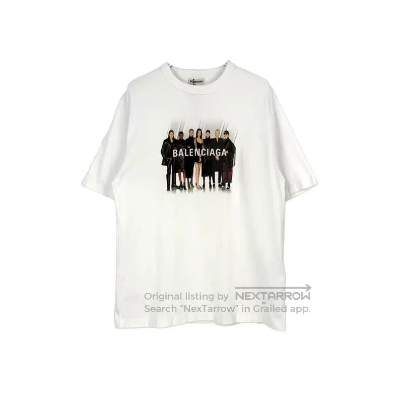 Balenciaga Balenciaga White band logo classic short sleeve Size US S / EU 44-46 / 1 - 1 Thumbnail