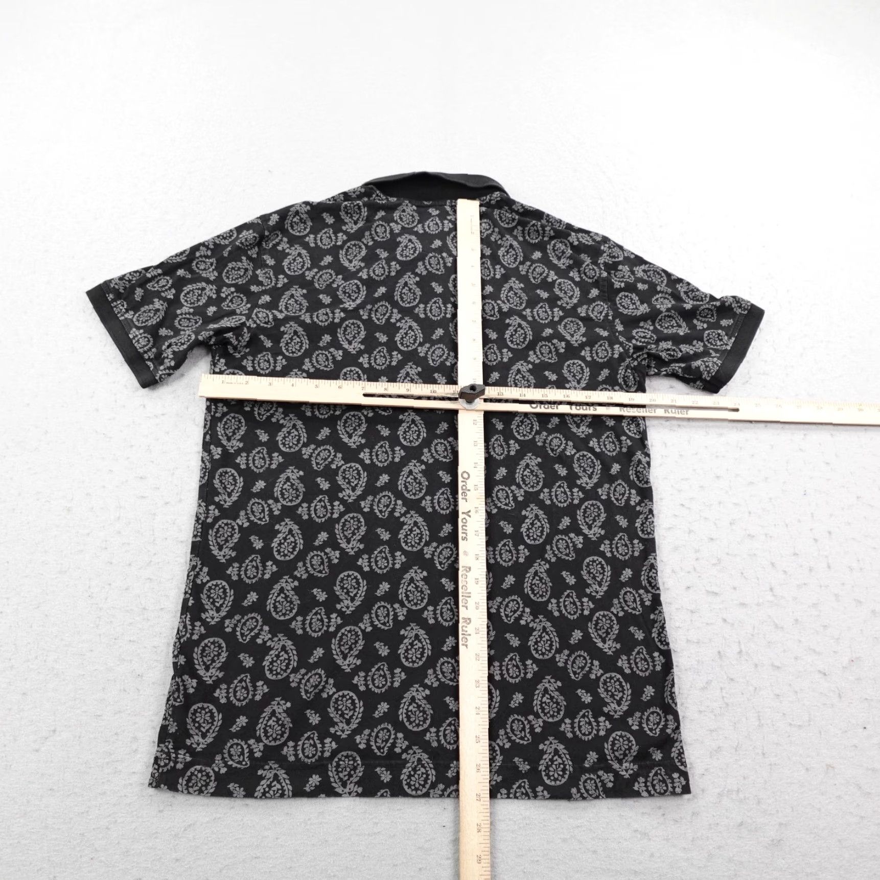 Robert Graham Robert Graham Polo Shirt Men Medium Black Gray Paisley Print Pique Cotton Casual Size US M / EU 48-50 / 2 - 5 Thumbnail