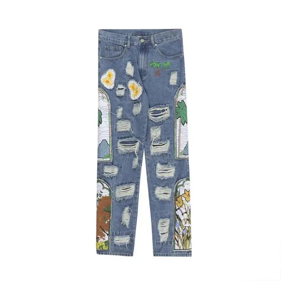 Japanese Brand Y2K Harajuku Patch Grunge Hip Hop Jeans Trousers Size US 34 / EU 50 - 3 Thumbnail