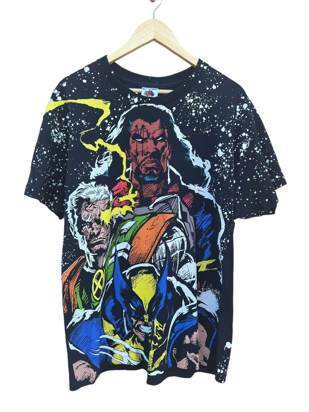 image of Cable Bishop Wolverine X-Men Tee Super Spider-Man Venom in Black, Men's (Size Large)