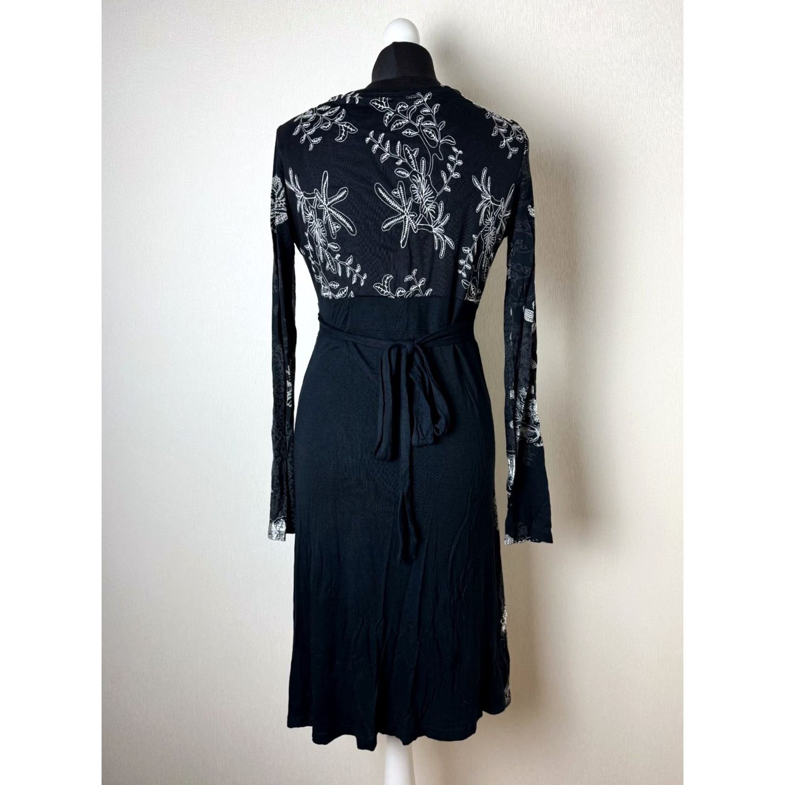 Desigual Desigual Dress Womens L A-Line Dress Black Knee Length Size L / US 10 / IT 46 - 6 Thumbnail