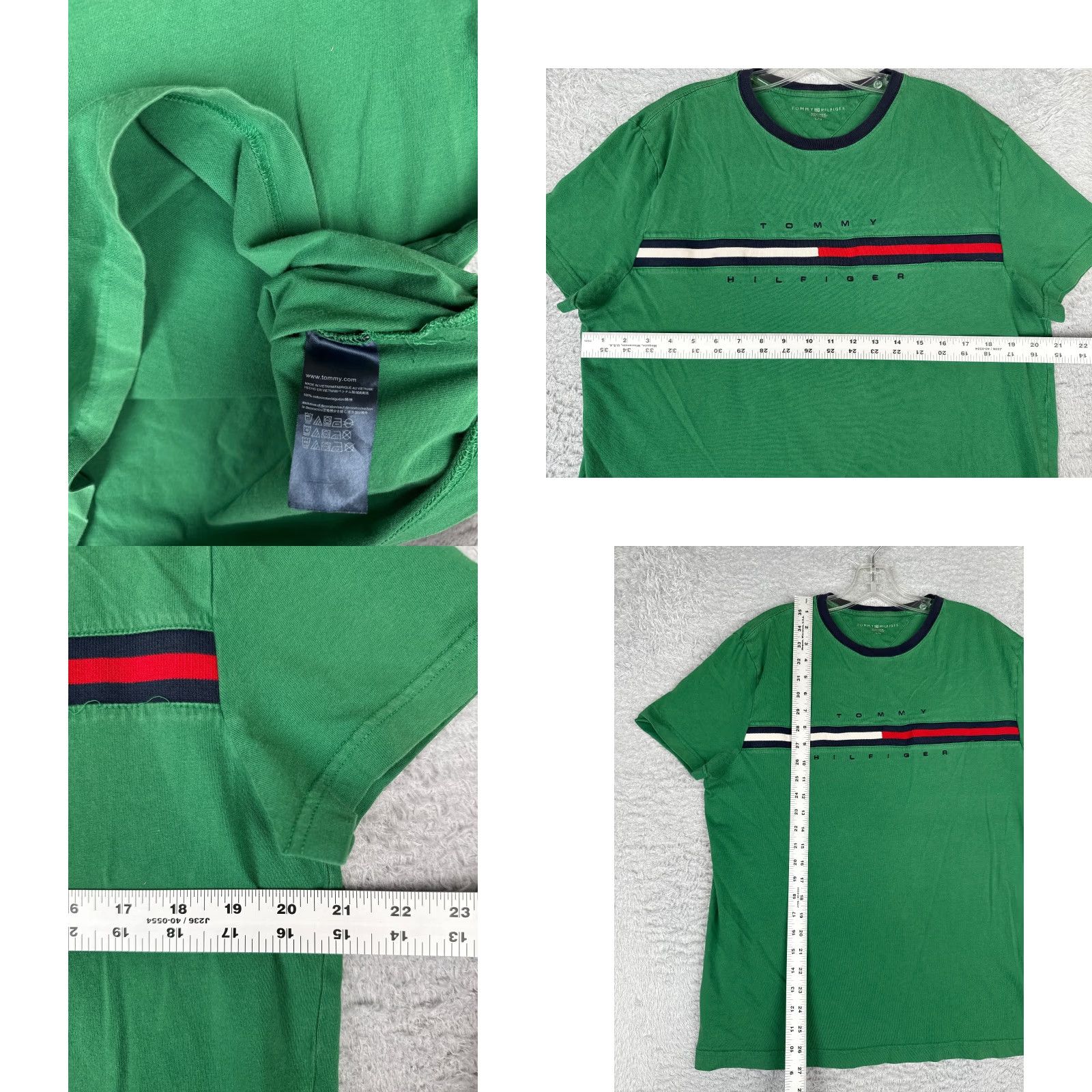 Tommy Hilfiger Tommy Hilfiger Shirt Adult Large Green 100% Cotton Crew Neck Short Sleeve READ Size US L / EU 52-54 / 3 - 8 Thumbnail