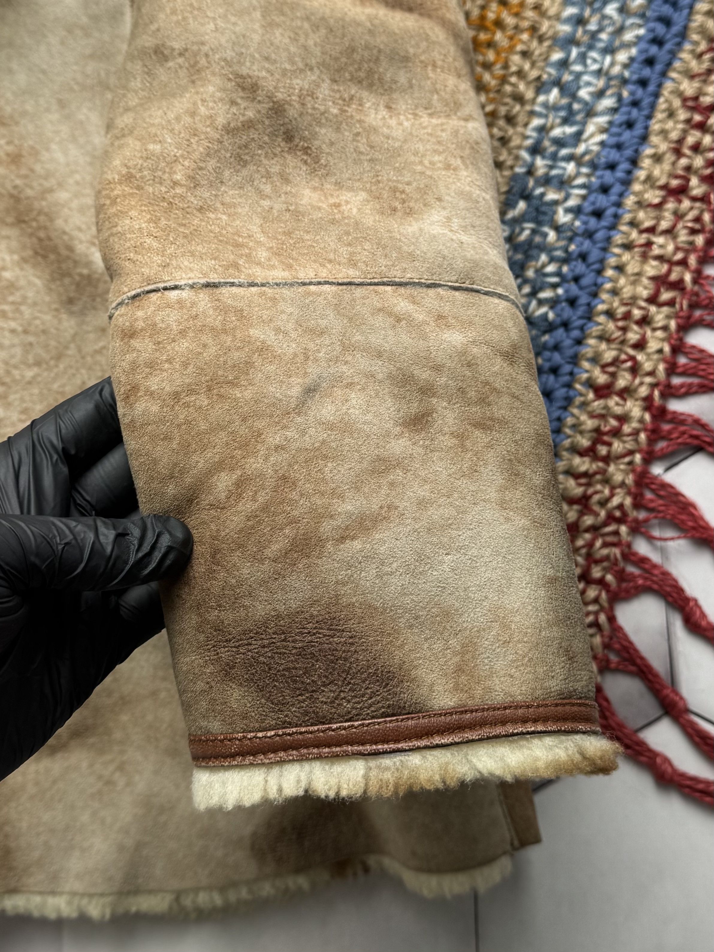 Japanese Brand Vintage Real Sheepskin Coat (E4) Size S / US 4 / IT 40 - 12 Thumbnail