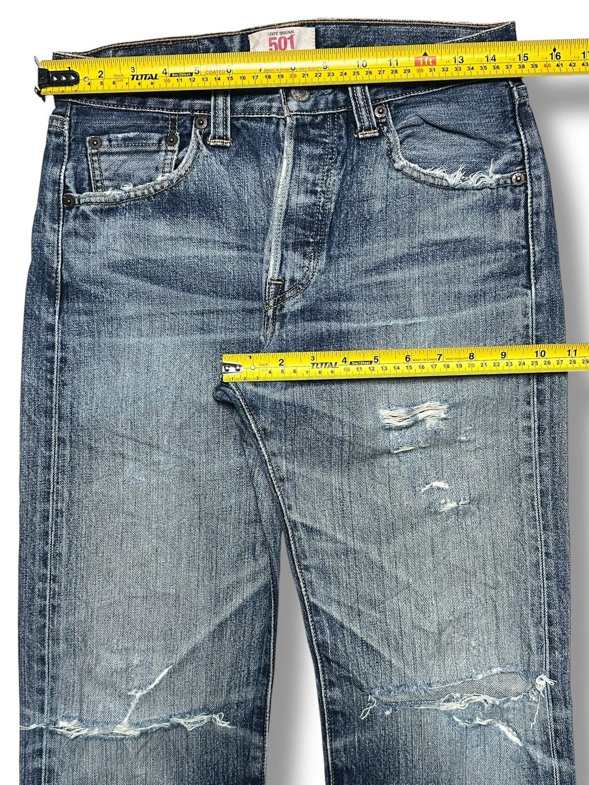 Levi's Levis 501 Vintage Y2K With Distressed Straight Leg Butterfly Size US 30 / EU 46 - 21 Thumbnail