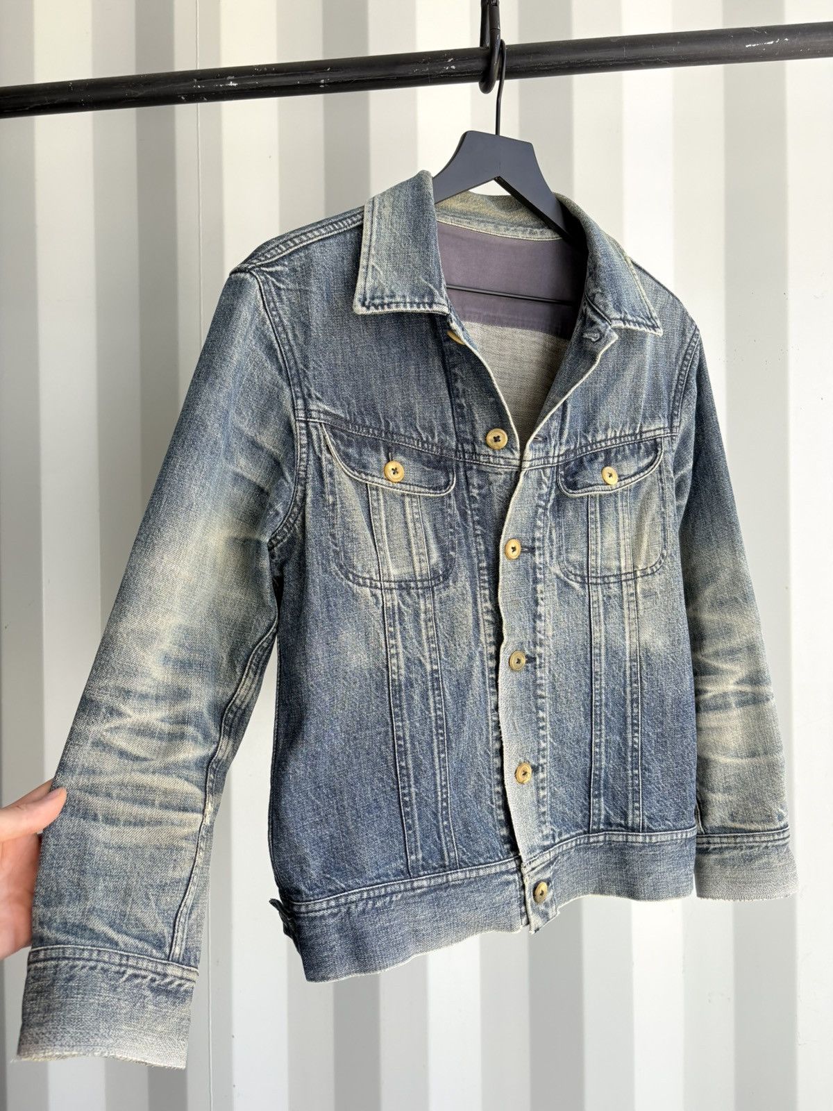 Maison Margiela FW 2005 Distressed Denim Sun Faded Jacket Thrashed Size US M / EU 48-50 / 2 - 1 Thumbnail