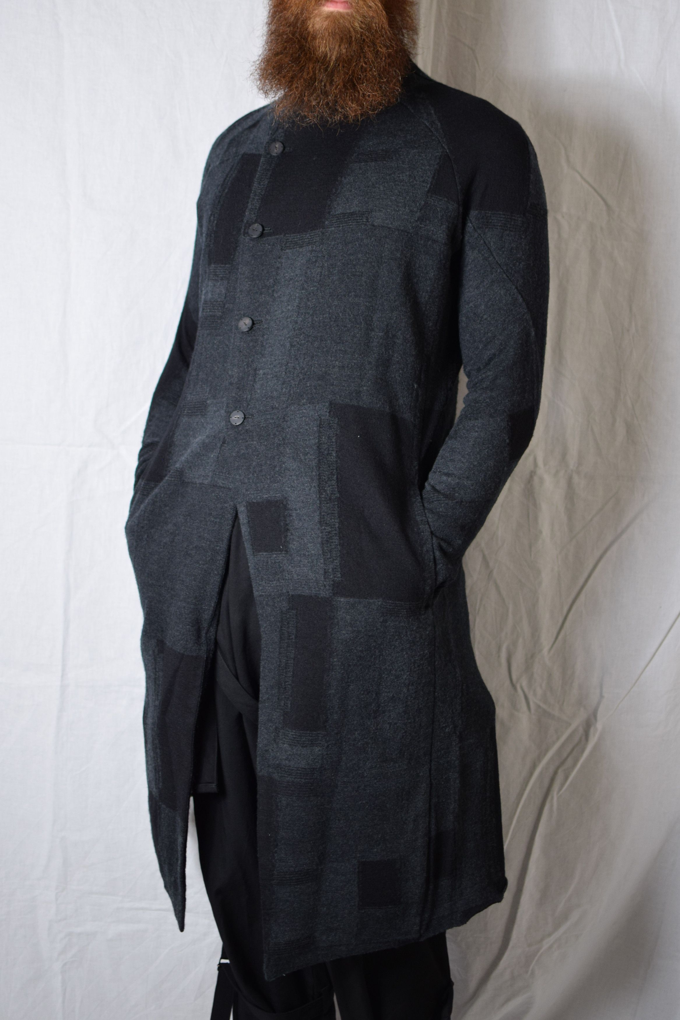 DEVOA Mixed Patchwork Wool Coat