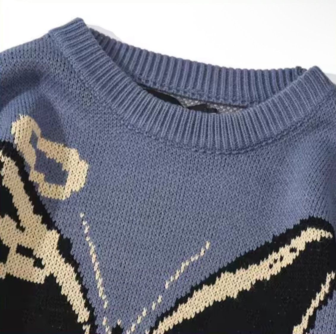 Japanese Brand Gothic Y2K Anime Butterfly Jacquard Pullover Knit Sweater Size US XL / EU 56 / 4 - 2 Thumbnail
