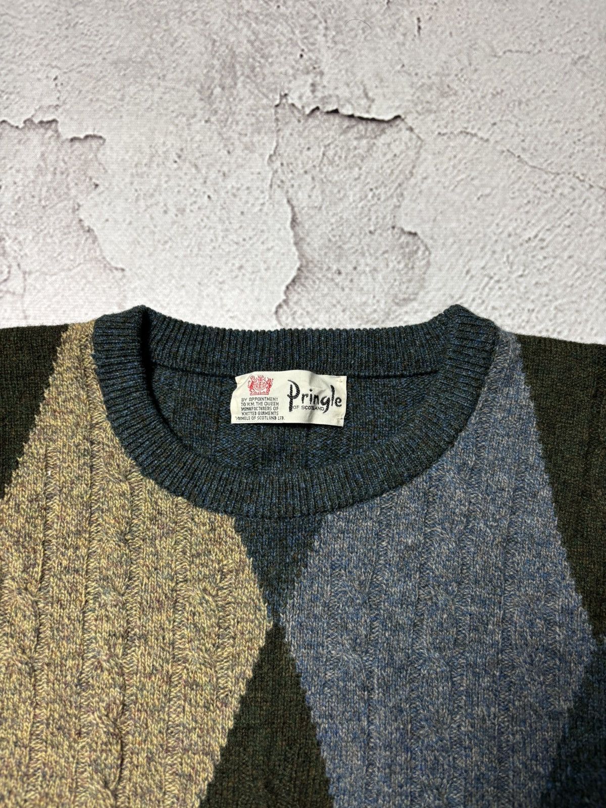 Pringle Of Scotland Pringle Of Scotland Argyle Lambs Wool Golf Crew Neck Sweater Size US M / EU 48-50 / 2 - 2 Thumbnail