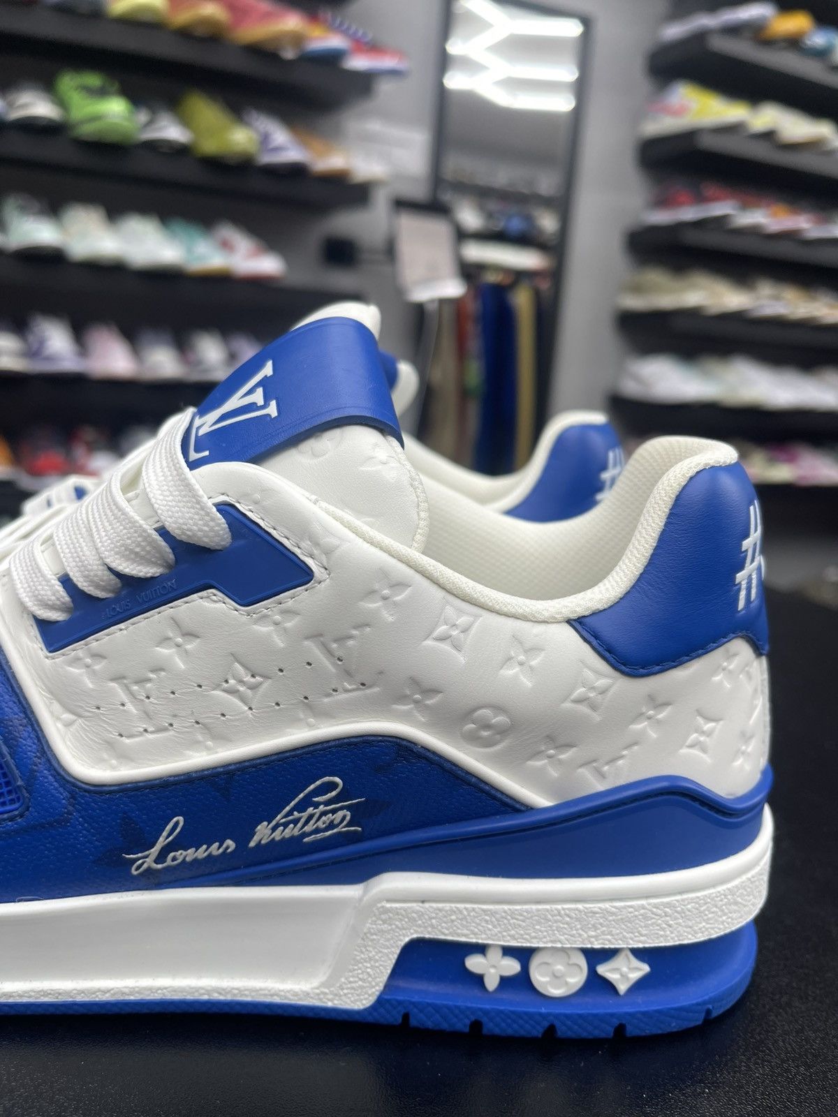 Louis Vuitton Size 7.5US/6.5LV Louis Vuitton Blue LV Monogram Trainer Size US 6.5 / EU 39-40 - 5 Thumbnail