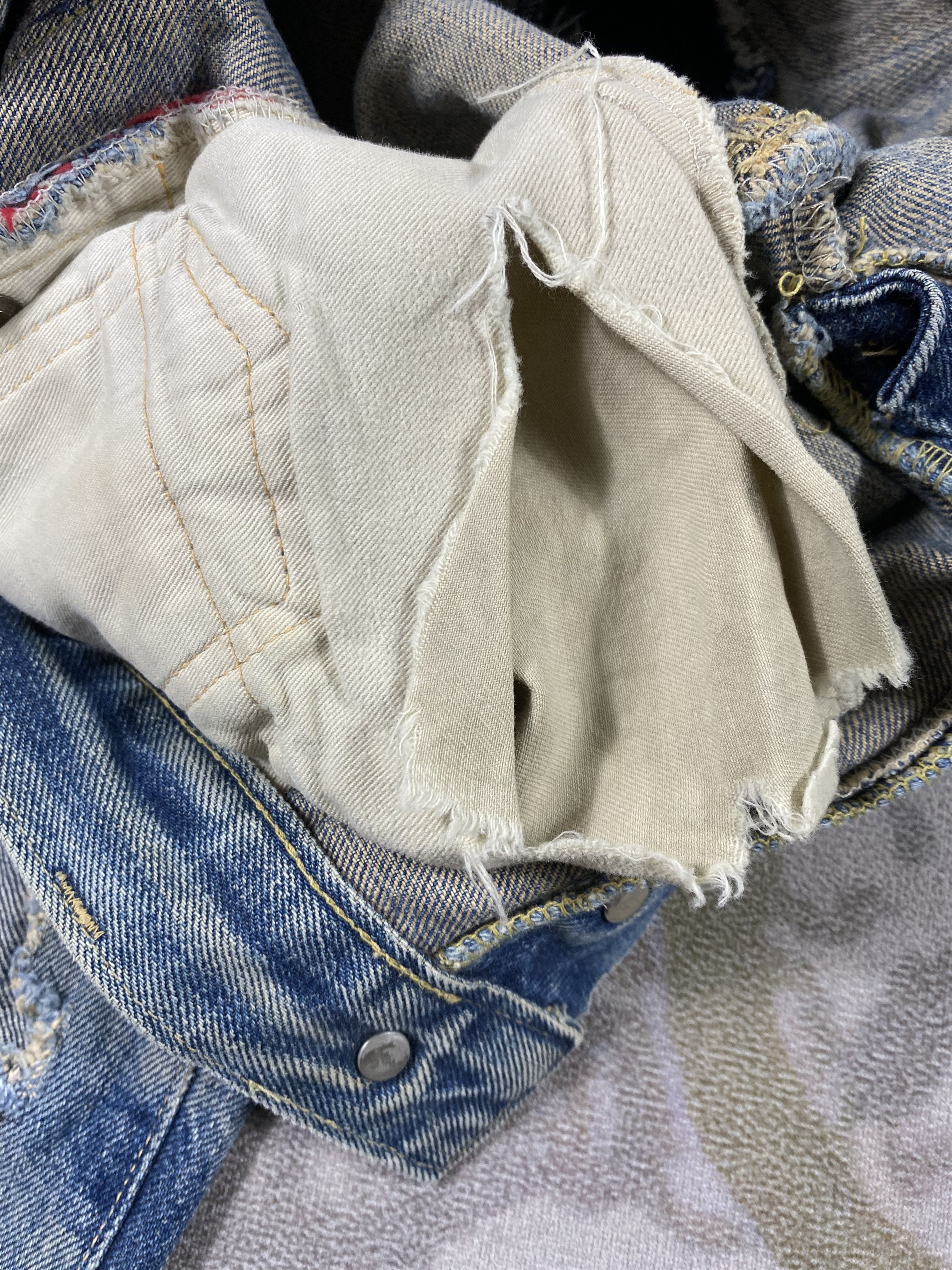 Japanese Brand Redline Distressed Vintage HR Market 24x30.5 Denim-JN3956 Size US 26 / EU 42 - 11 Thumbnail