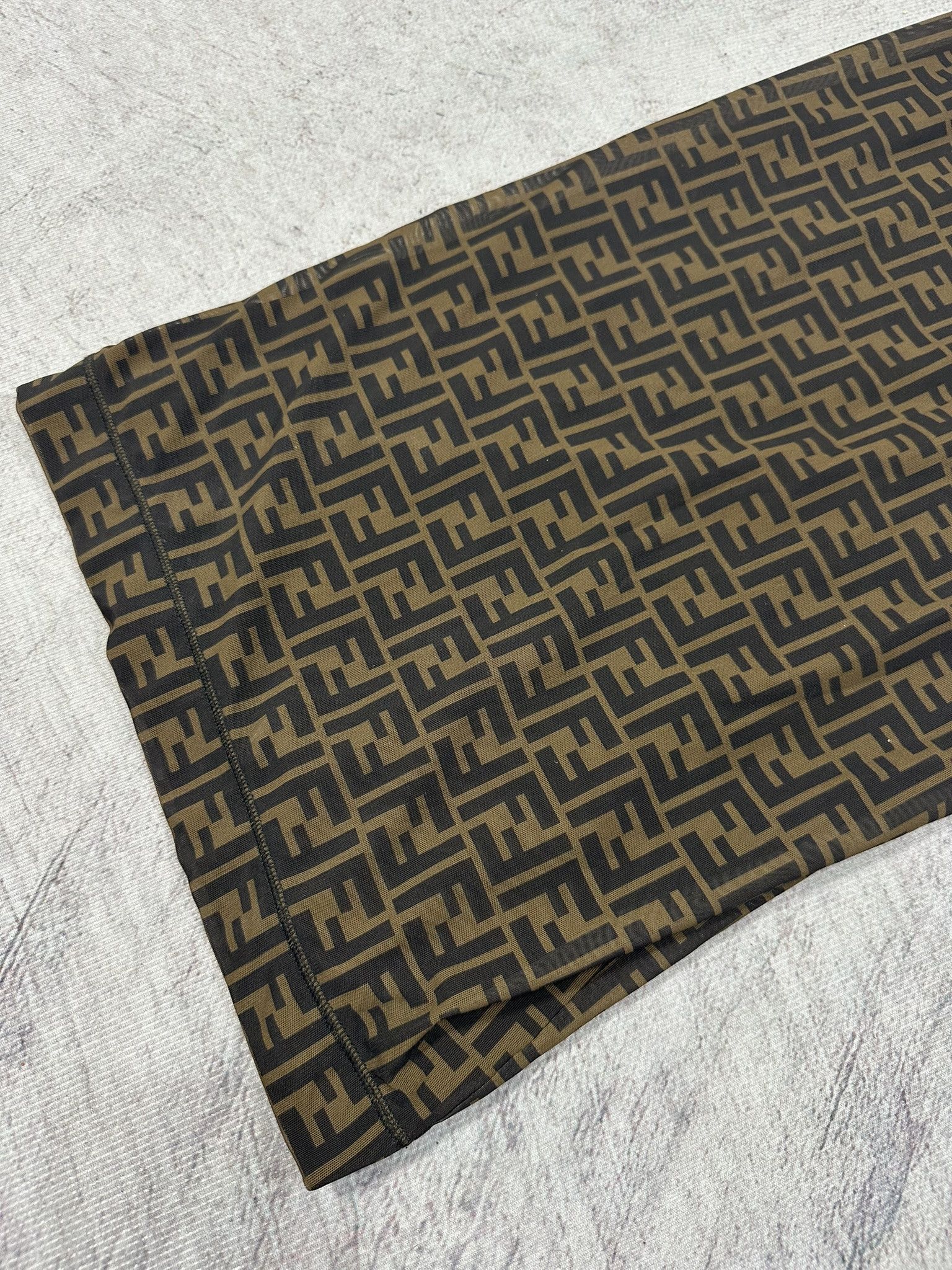 Fendi Fendi Midi Dress FF Monogram Zucca Mesh Sheath Brown Logo Size S / US 4 / IT 40 - 5 Thumbnail