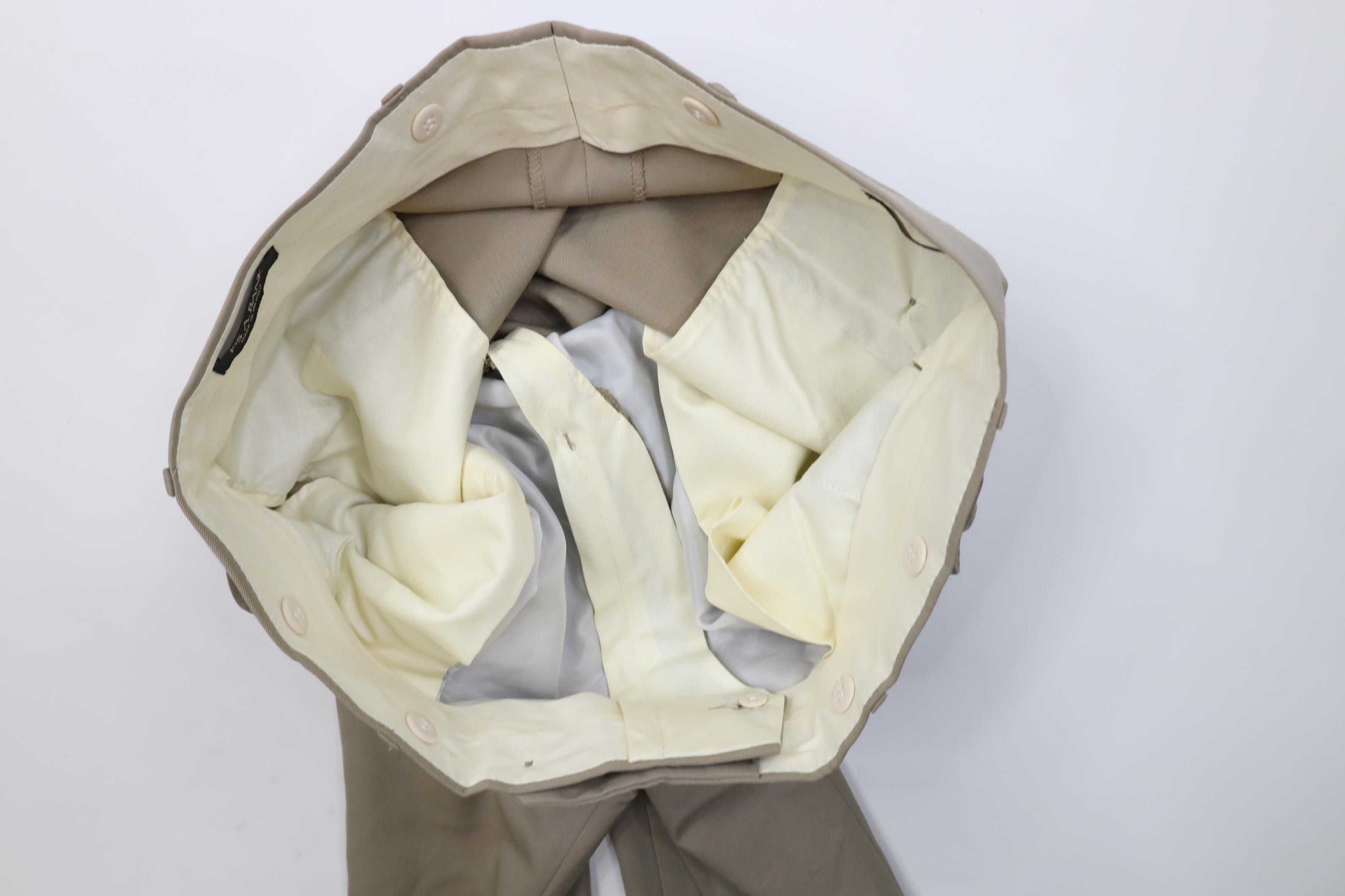 Jos. A. Bank Vintage 90s Y2K Jos A Bank Knit Wide Leg Chino Pants Beige Size US 37 - 9 Thumbnail