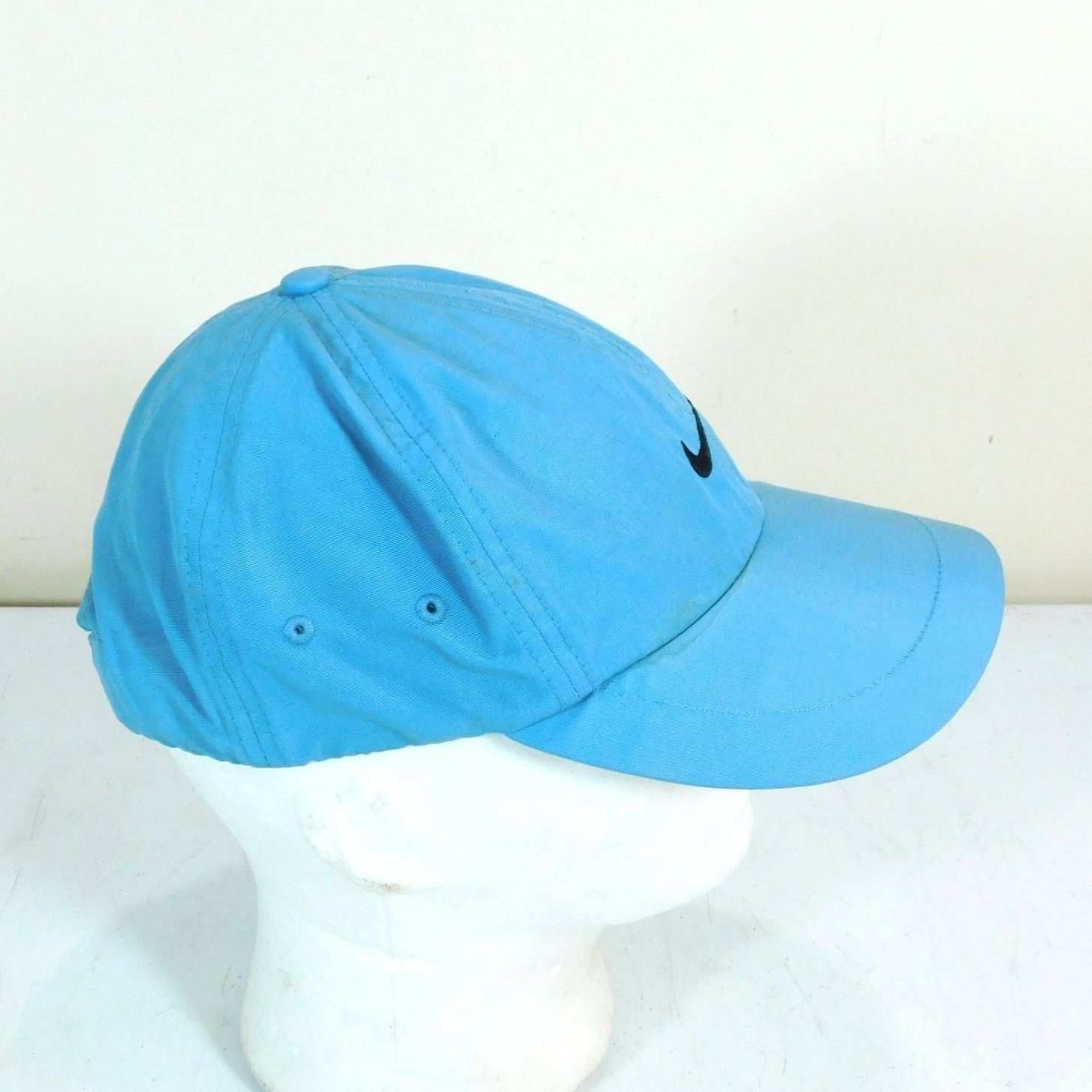 Nike Nike Gray Tag Dad Hat Light Blue Black Swoosh Strapback Size ONE SIZE - 3 Thumbnail