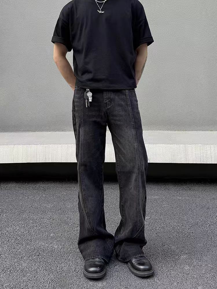 Japanese Brand × Jean Washed Black High Street Straight Leg Micro Flare Jeans Size US 32 / EU 48 - 1 Thumbnail