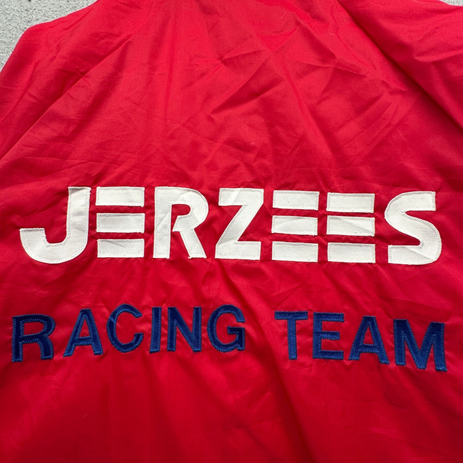 Jerzees Vintage 90s Jerzees Russell Racing Team Jacket Mens XL Red Size US XL / EU 56 / 4 - 14 Thumbnail