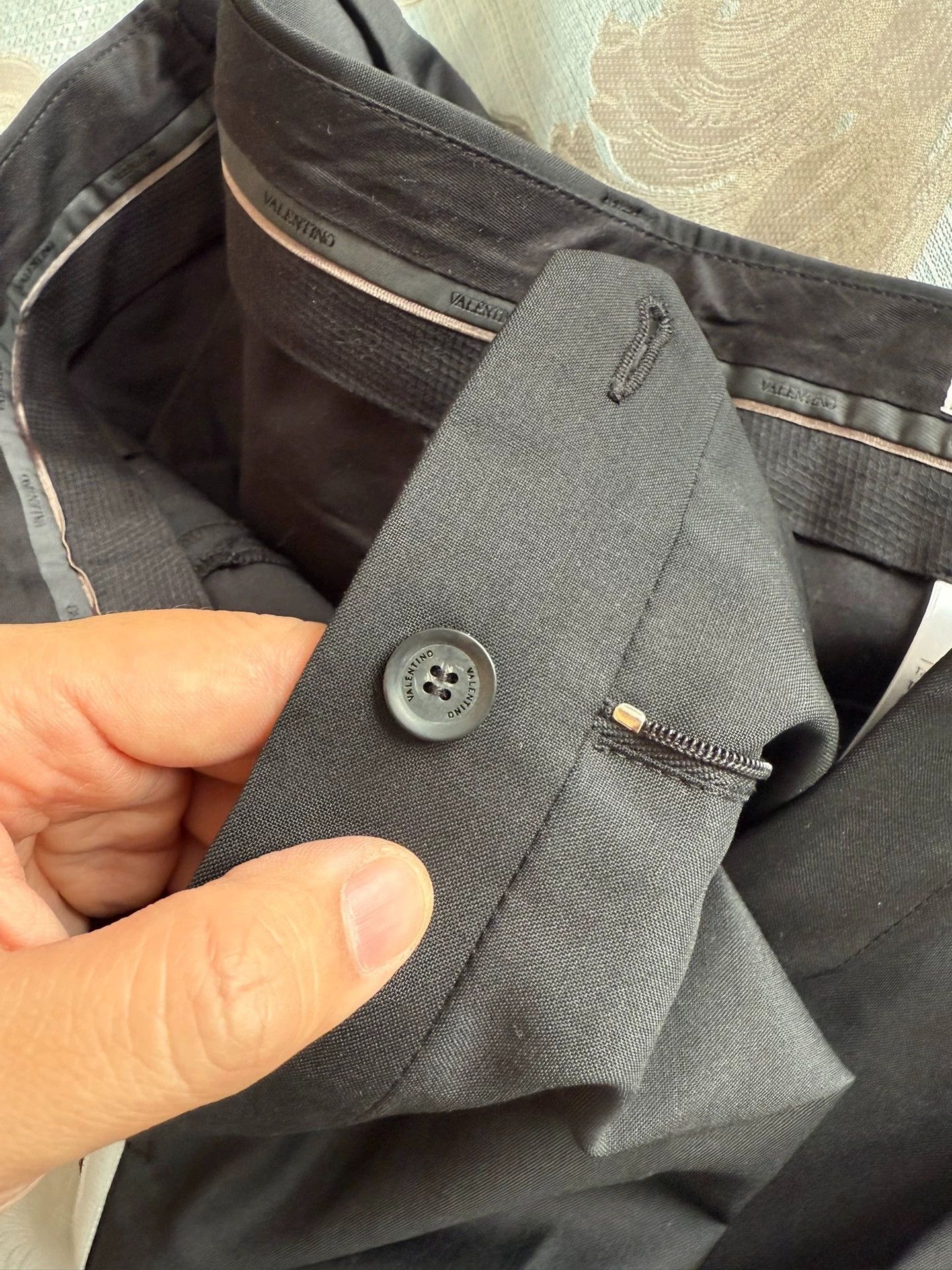 Valentino Valentino wool & mohair side black & gray stripe pants 48 Size US 32 / EU 48 - 4 Thumbnail