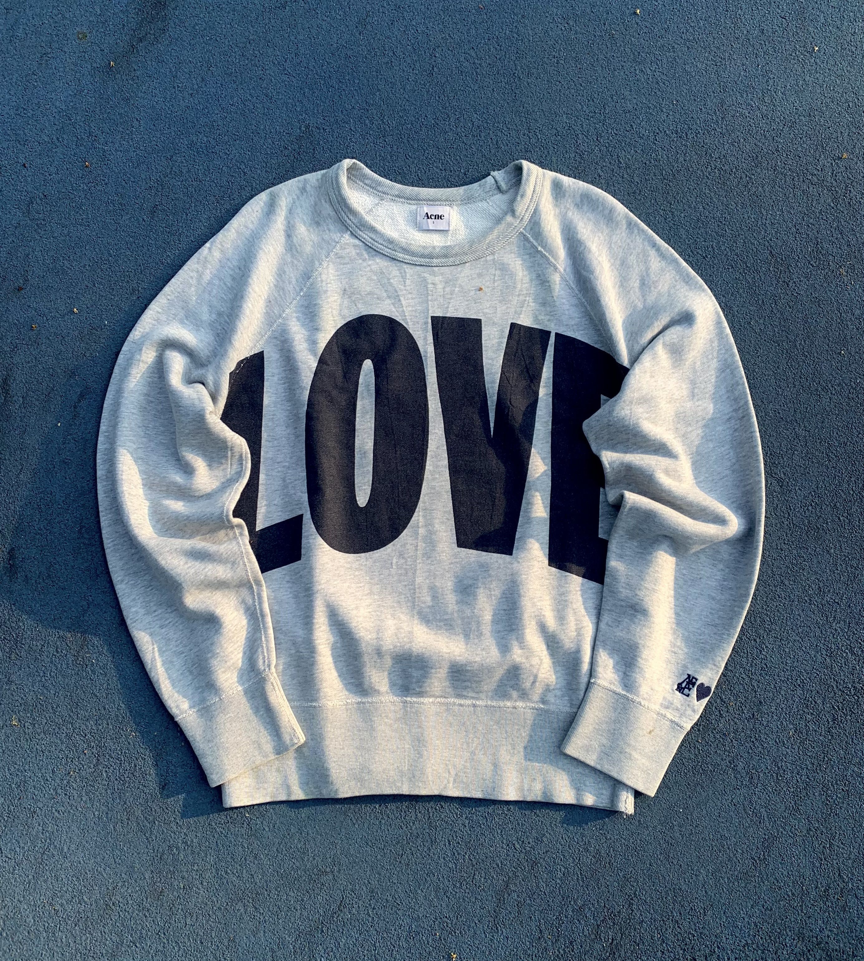 Acne Studios RARE Acne Studios College Love Sweatshirt Grey Grailed