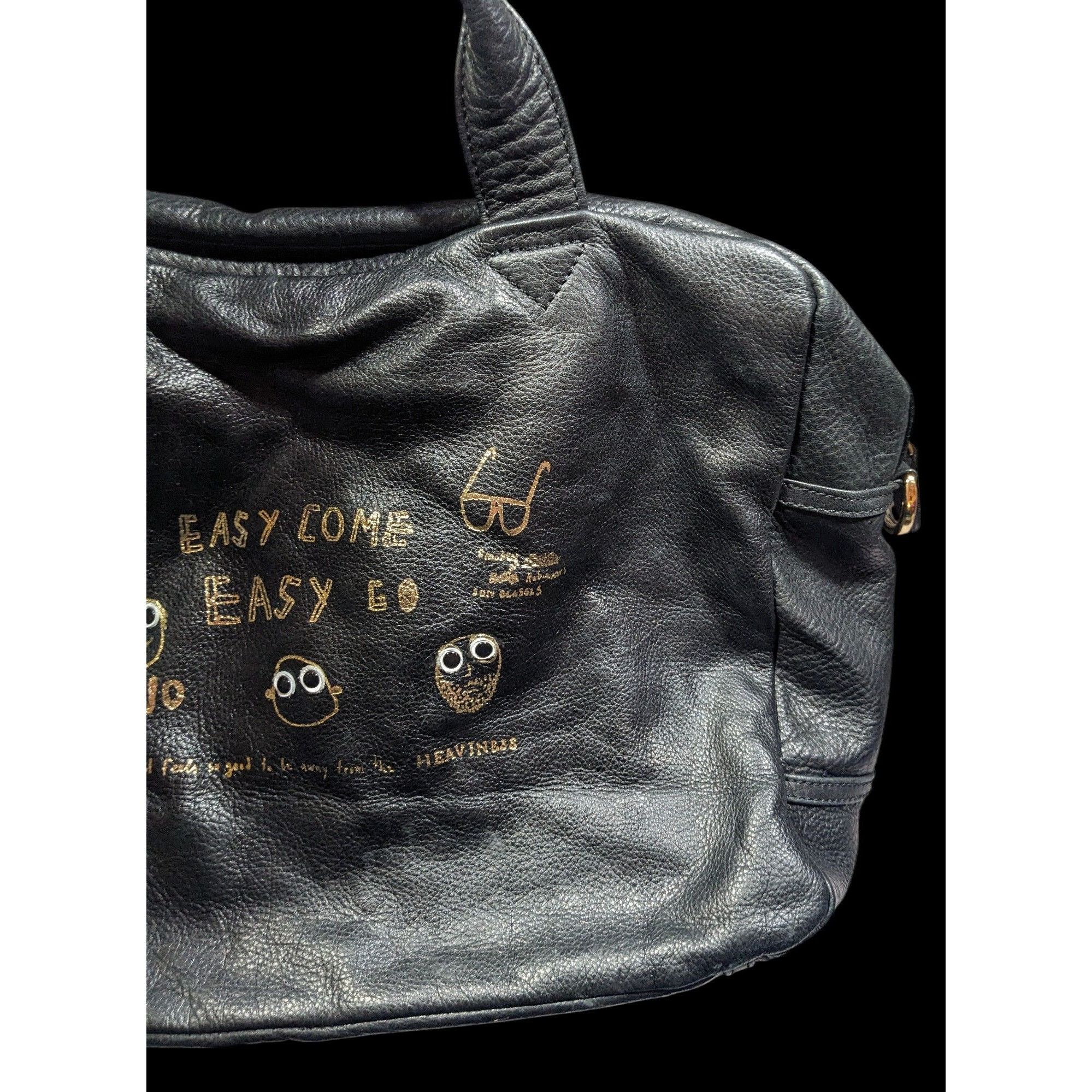 Other Paris House Black Slouchy Leather Googly Eye Bag Size ONE SIZE - 11 Thumbnail