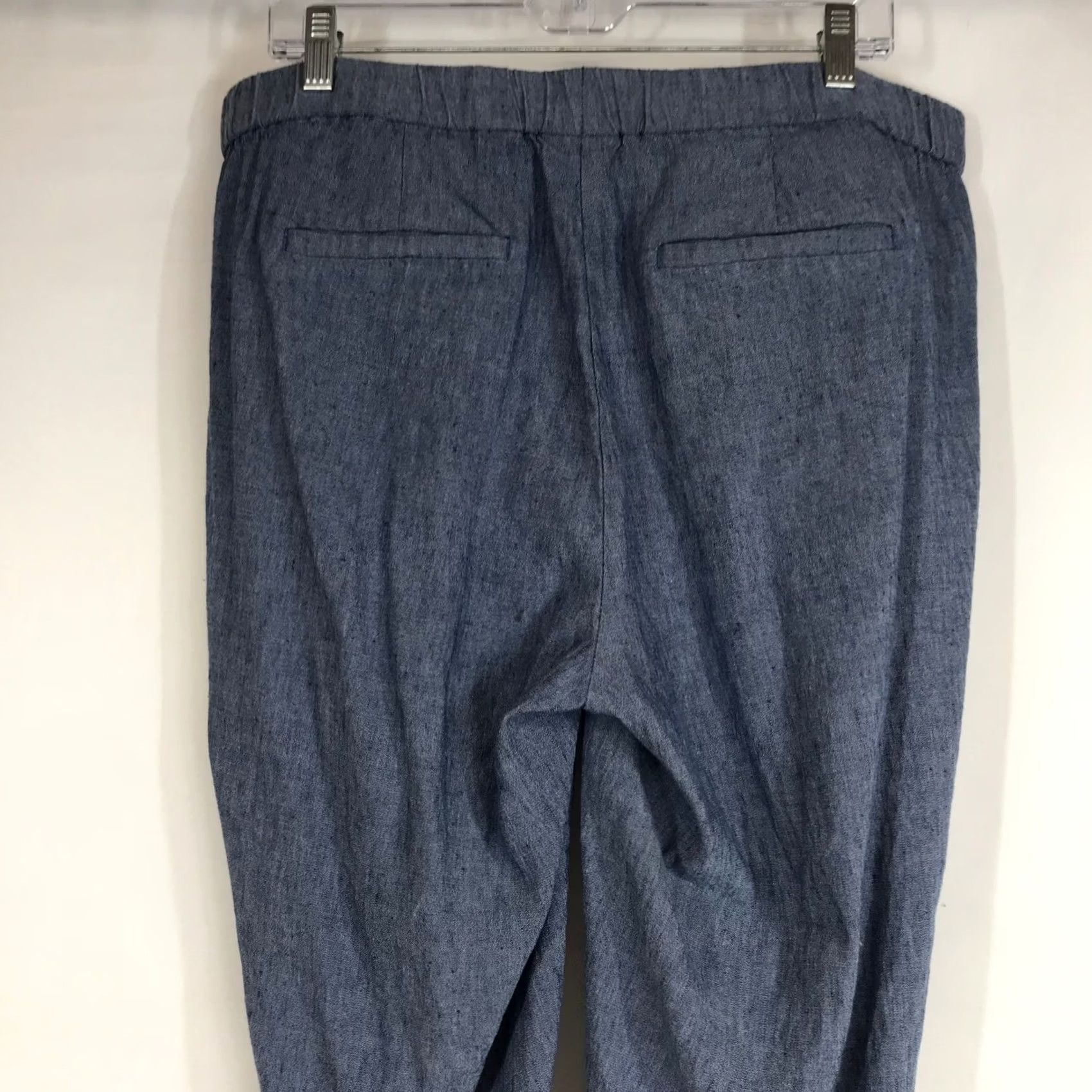 Vintage J Jill Linen Stretch Pants Blue Women's 1X Elastic Waist Cropped Pants Size 40" / US 18 - 5 Thumbnail