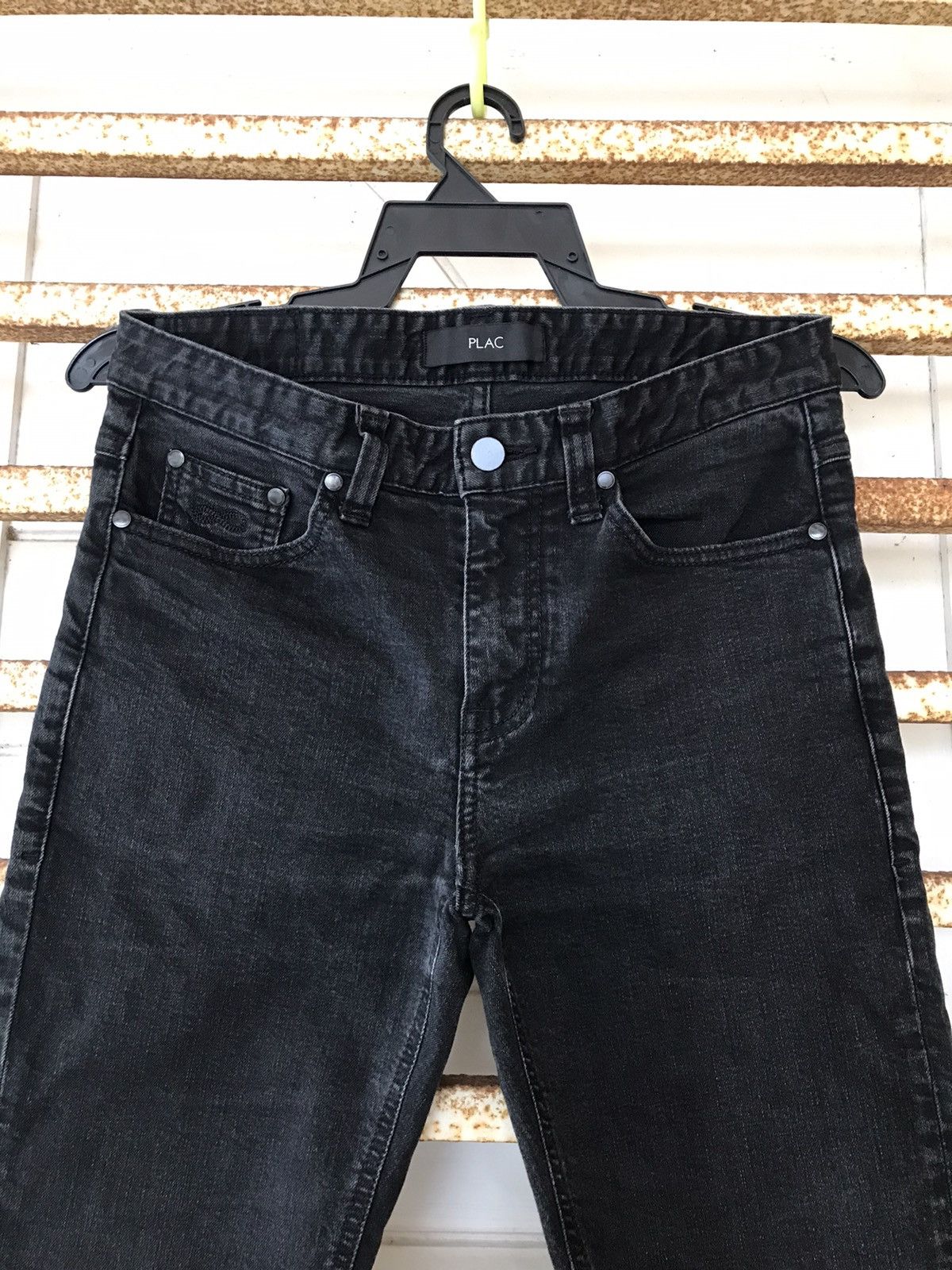 Japanese Brand × Jean PLAC Straight slim fit Super Black jeans Size US 29 - 5 Thumbnail