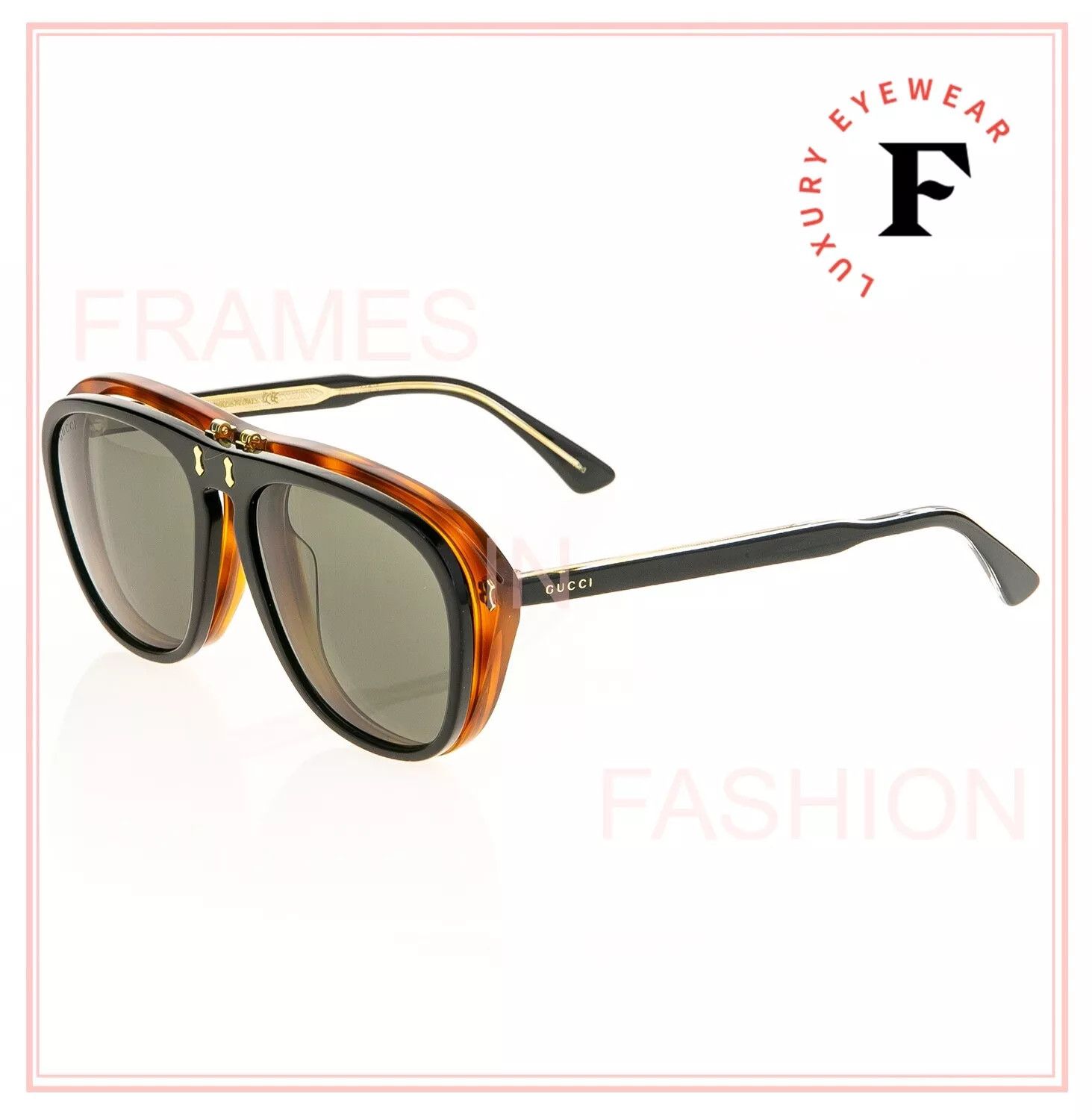 Gucci GUCCI AUTHENTIC 0087 Black Aviator Sunglasses GG0087 003 Size ONE SIZE - 10 Thumbnail
