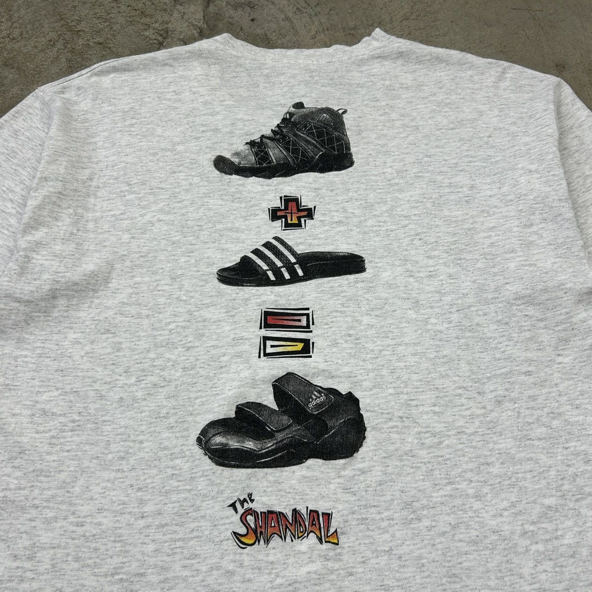 Vintage 1990s Adidas Sandal Tee Size US XL / EU 56 / 4 - 20 Thumbnail