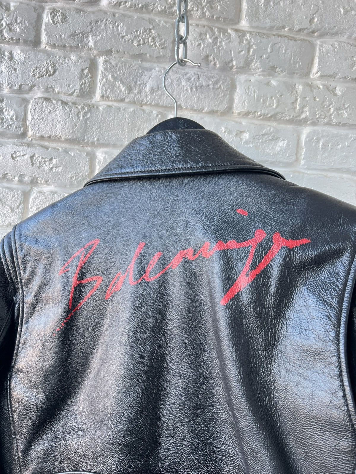 Balenciaga Balenciaga Leather Biker Big Lipstick Logo Jacket Size XS / US 0-2 / IT 36-38 - 4 Thumbnail