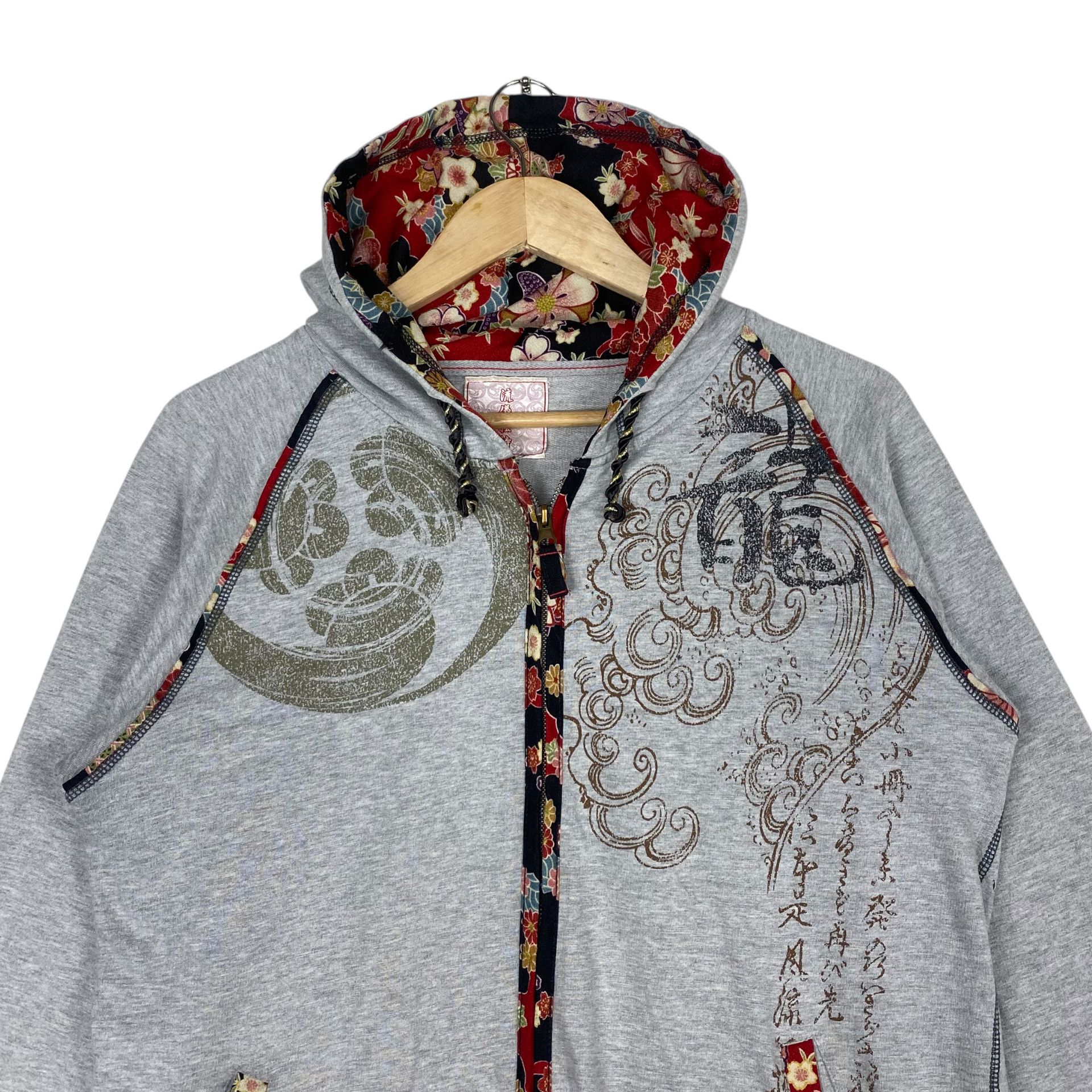 Japanese Brand 💥 KARAKURI JAPANESE SUKAJAN ZIPPER HOODED SWEATER Size US M / EU 48-50 / 2 - 3 Thumbnail