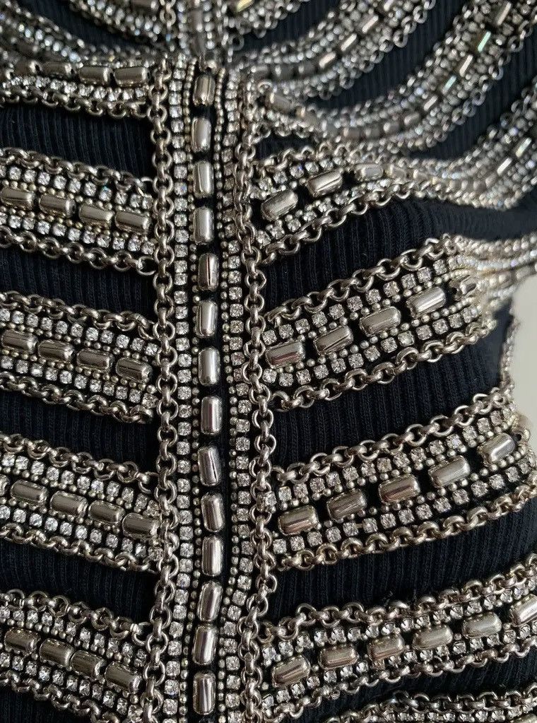 Balmain BALMAIN Decarnin SS 2009 Embellished Tank Top Runway Black Size US XS / EU 42 / 0 - 8 Thumbnail