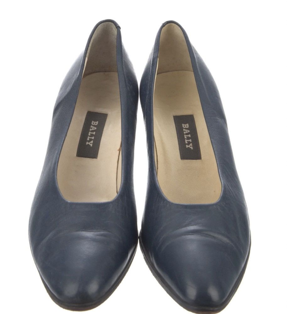 Bally Bally Navy Leather Heels Size US 8 / IT 38 - 2 Thumbnail