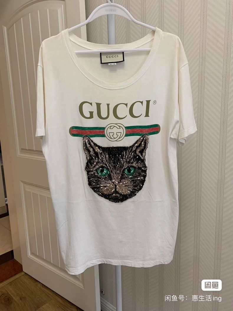 Gucci Gucci Cat embroidered sequin T-shirt 2503-Nextarrow Size US XS / EU 42 / 0 - 1 Thumbnail