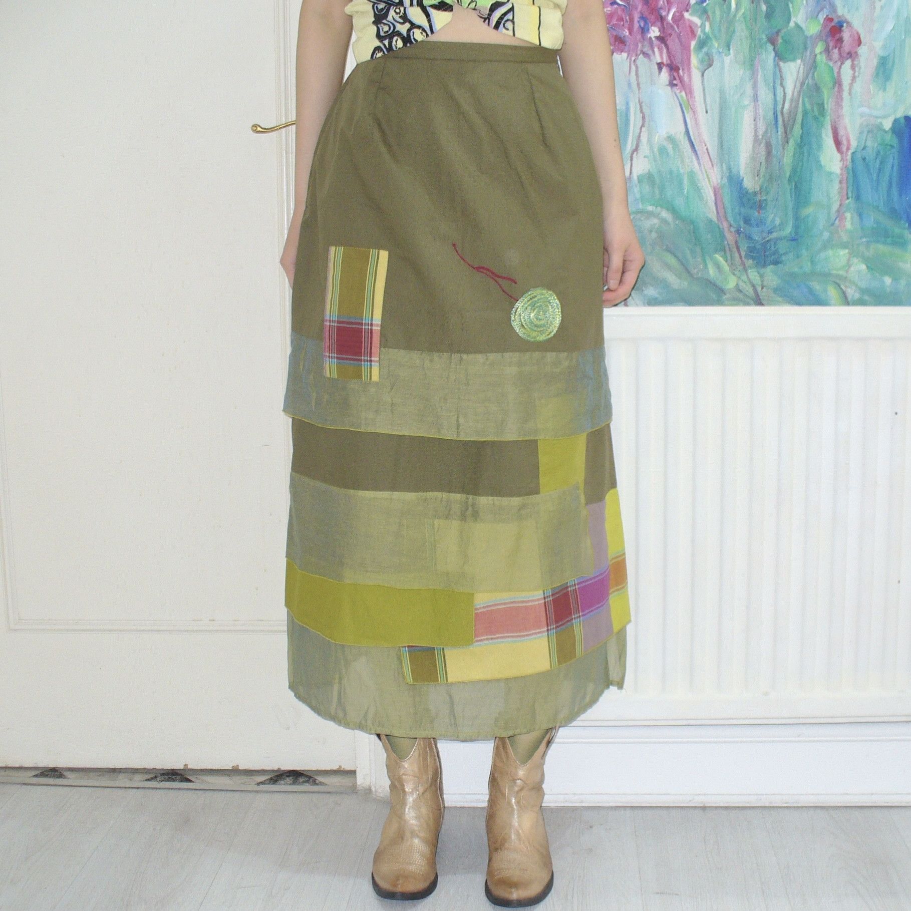 Other Vintage patchwork midi/maxi skirt Size 27" / US 4 / IT 40 - 1 Thumbnail