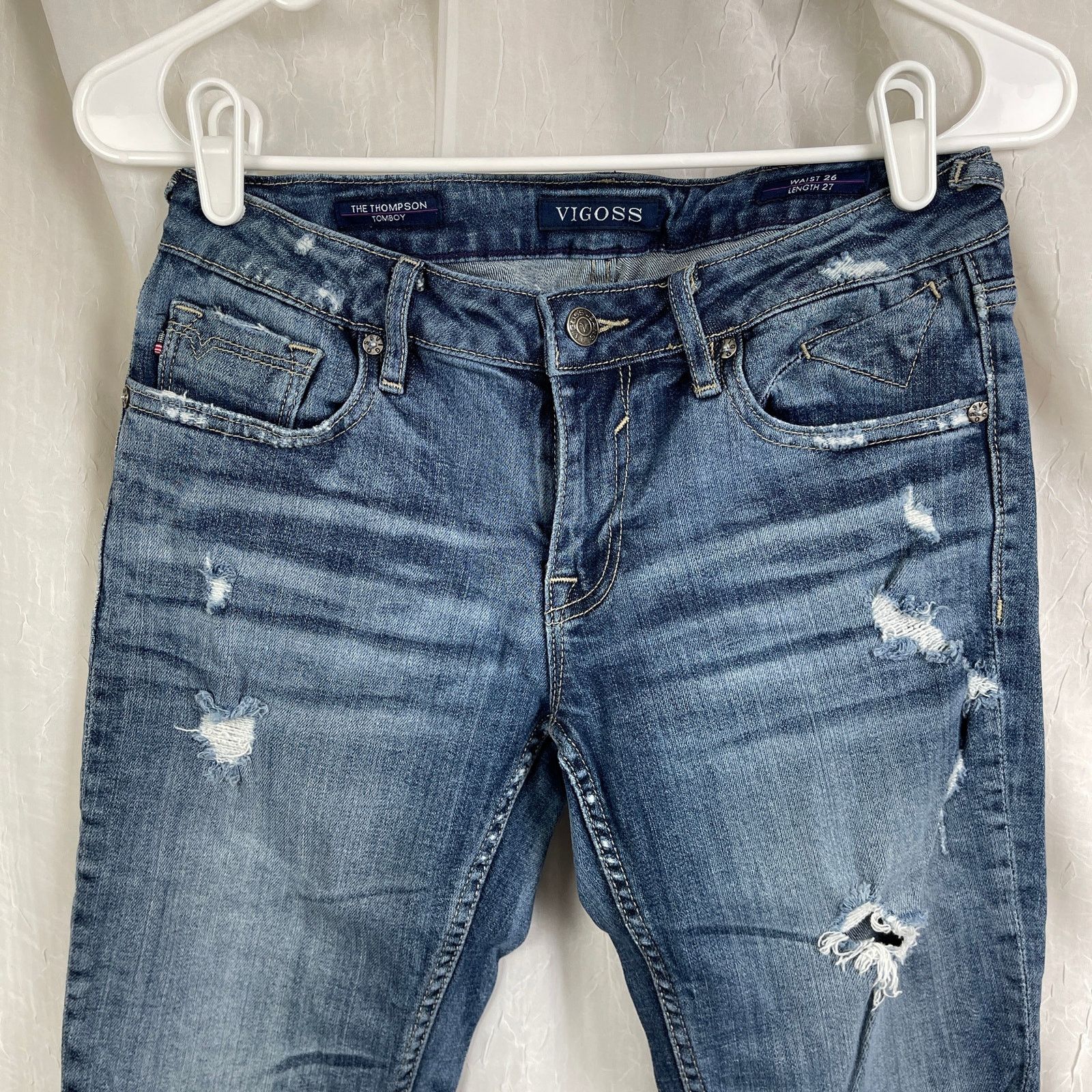 Other Vigoss The Thompson Tomboy Ripped Skinny Denim Jeans Size 26 Size 26" / US 2 / IT 38 - 2 Thumbnail