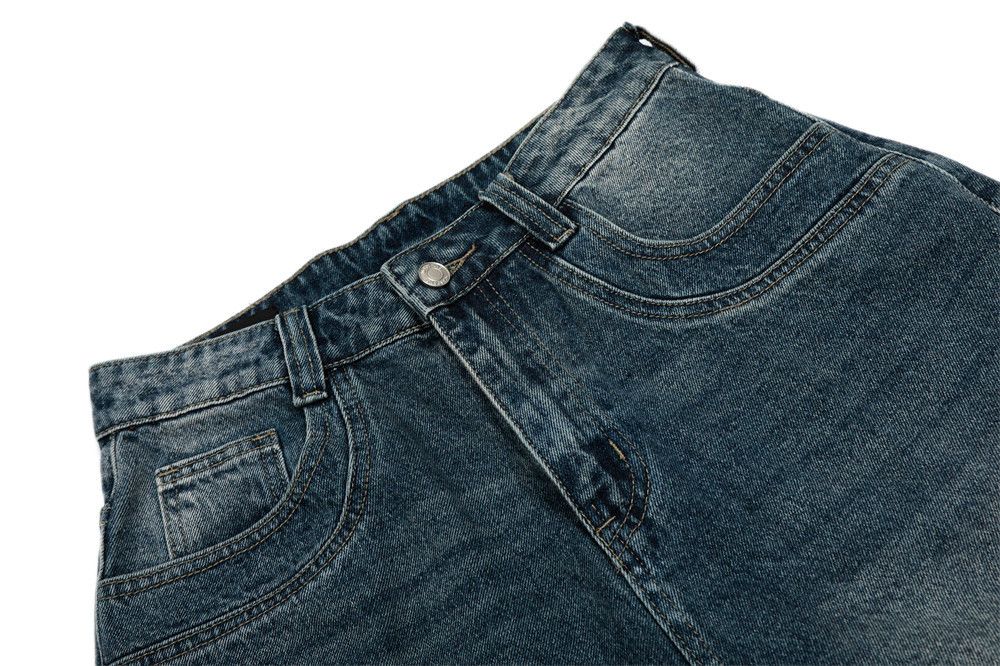 Japanese Brand × Jean Loose men's distressed beaded washed denim shorts y2k Size US 32 / EU 48 - 4 Thumbnail