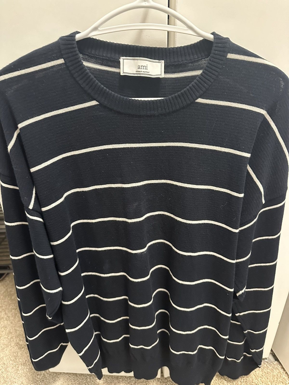 image of Ami Sweater in Navy, Men's (Size Large)